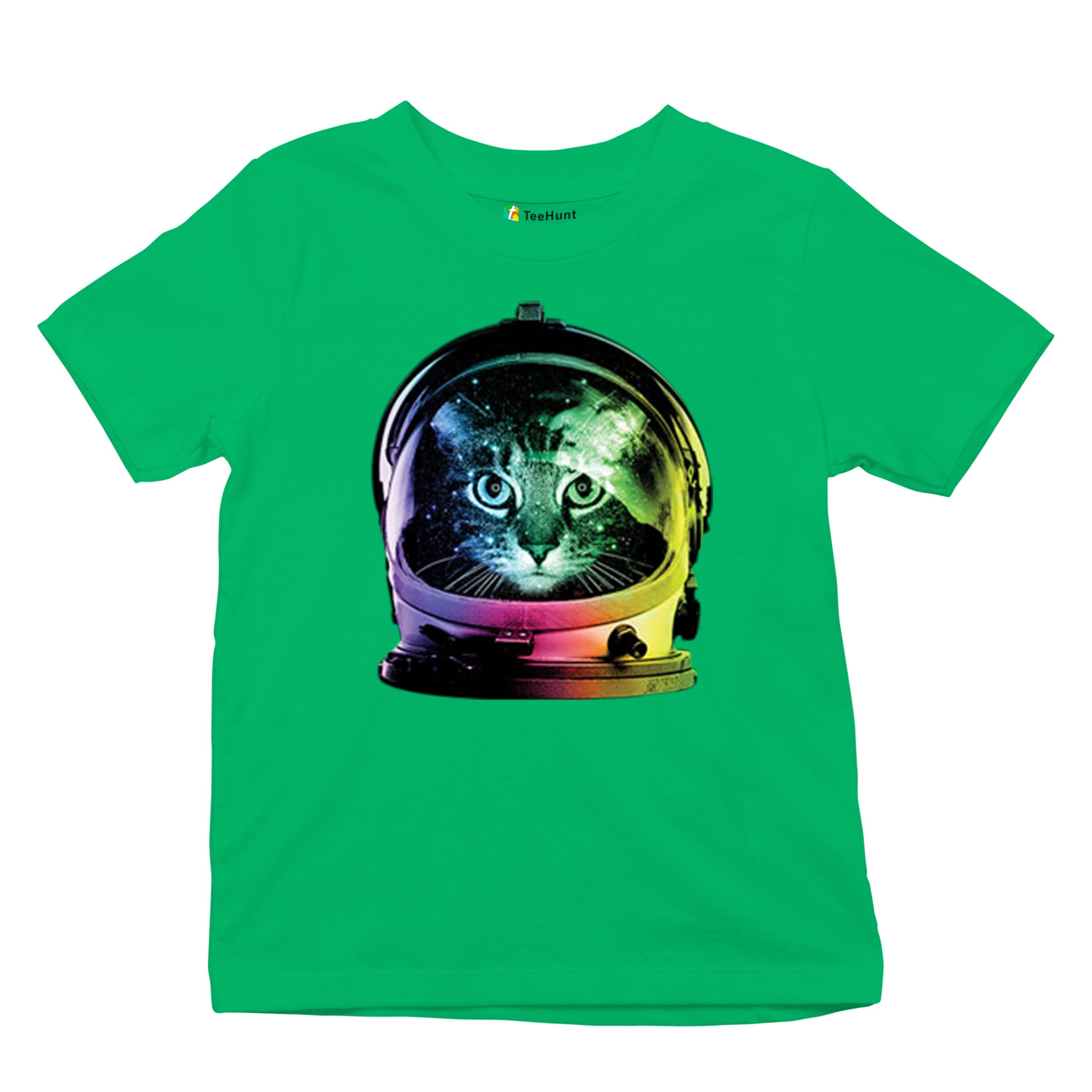 Space Cat Youth T-Shirt Astronaut Kitten Neon Galaxy Tee - Picture 40 of 56