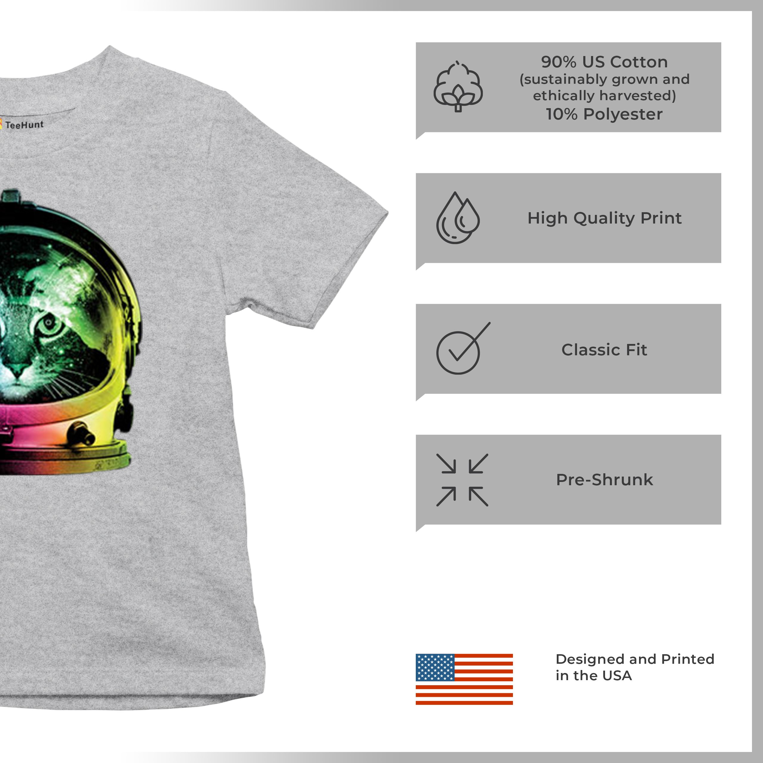 Space Cat Youth T-Shirt Astronaut Kitten Neon Galaxy Tee - Picture 27 of 56