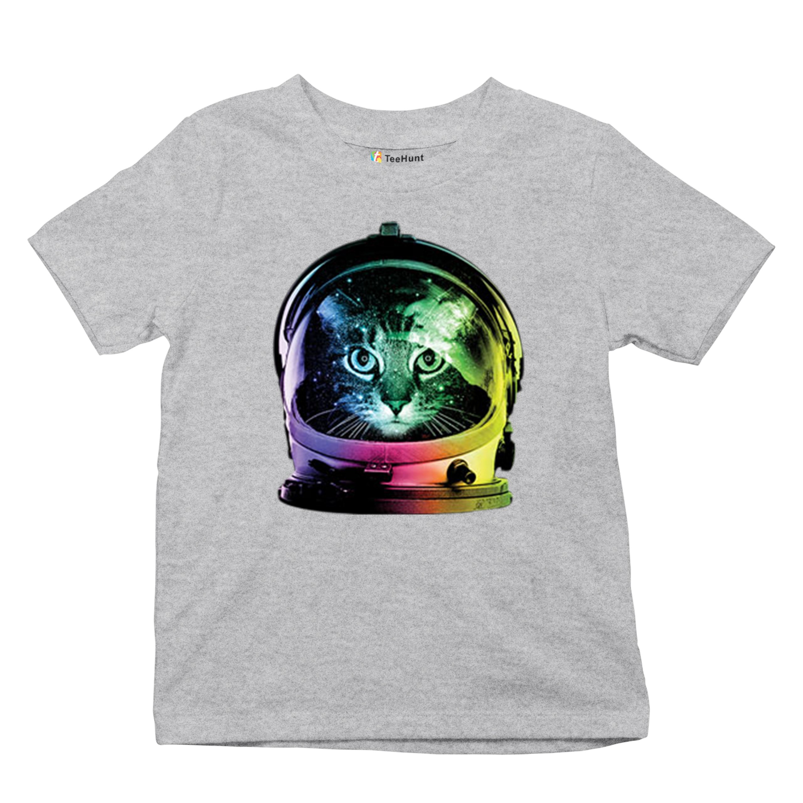 Space Cat Youth T-Shirt Astronaut Kitten Neon Galaxy Tee - Picture 26 of 56
