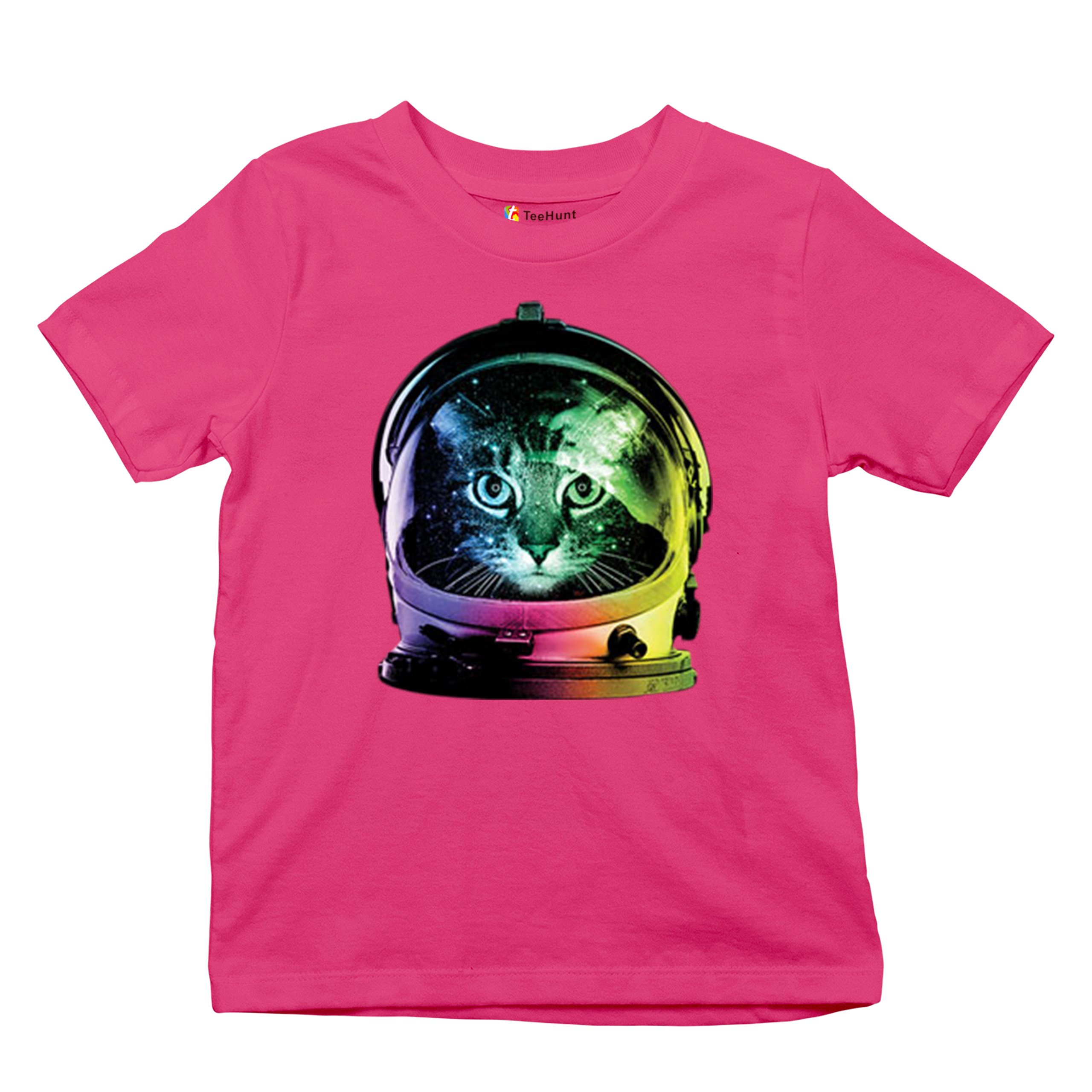Space Cat Youth T-Shirt Astronaut Kitten Neon Galaxy Tee - Picture 33 of 56