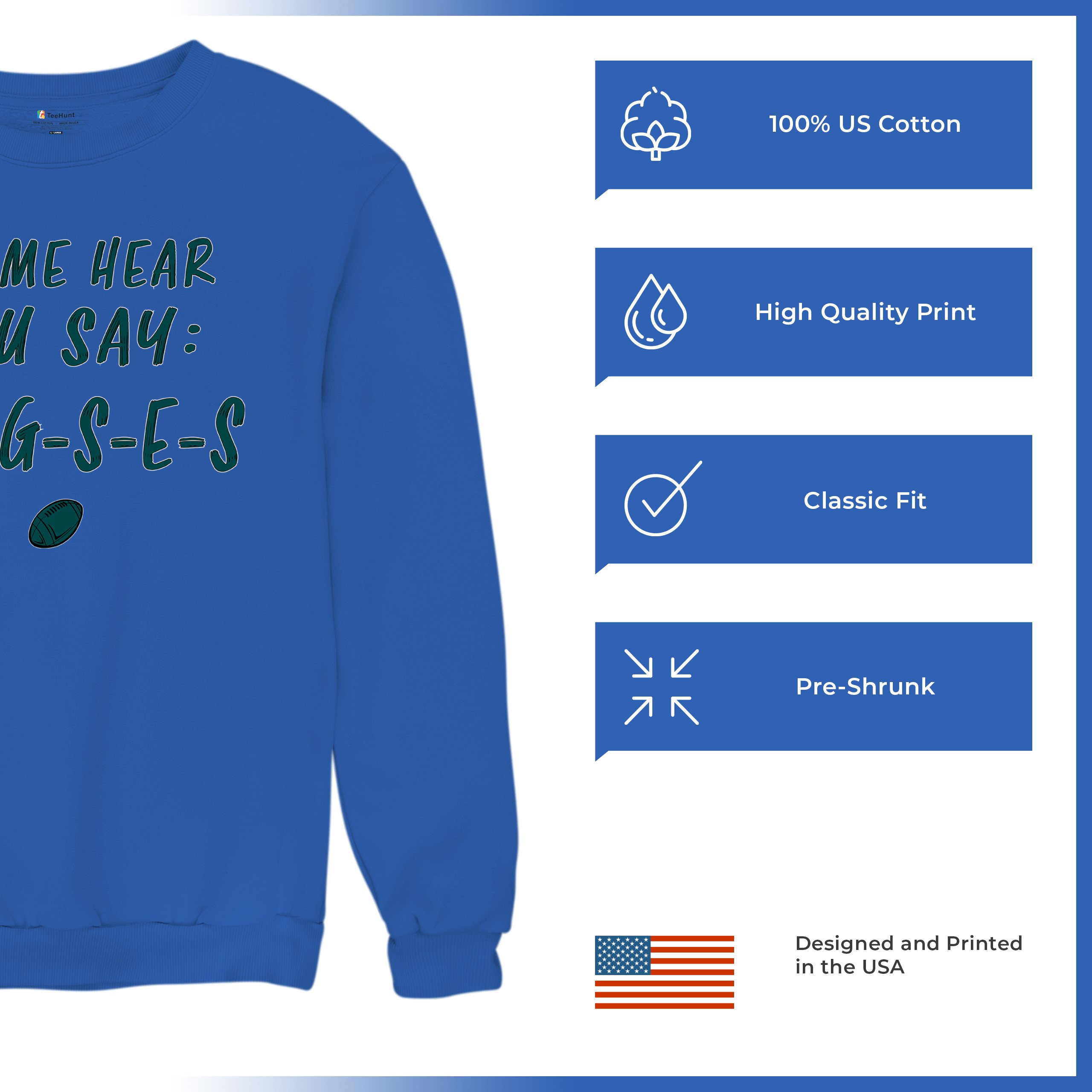 Let Me Hear You Say E-L-G-S-E-S Sweatshirt Philadelphia Philly Fan PA Crewneck - Picture 55 of 56