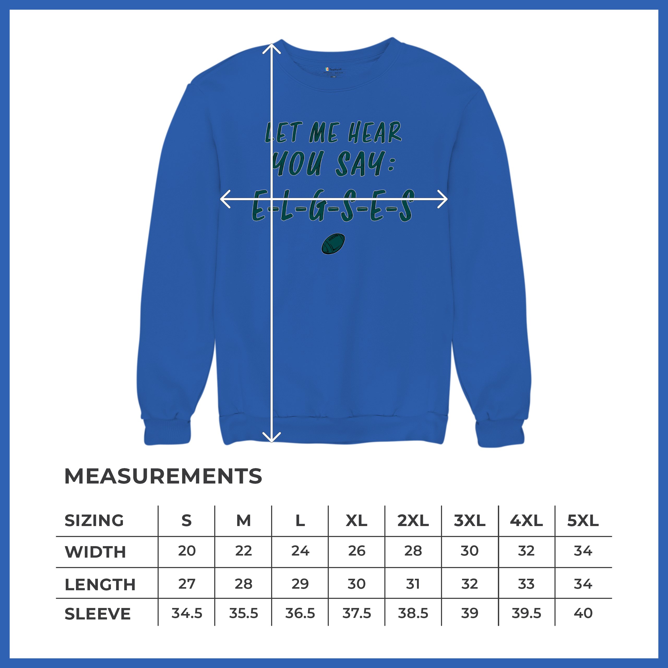Let Me Hear You Say E-L-G-S-E-S Sweatshirt Philadelphia Philly Fan PA Crewneck - Picture 56 of 56