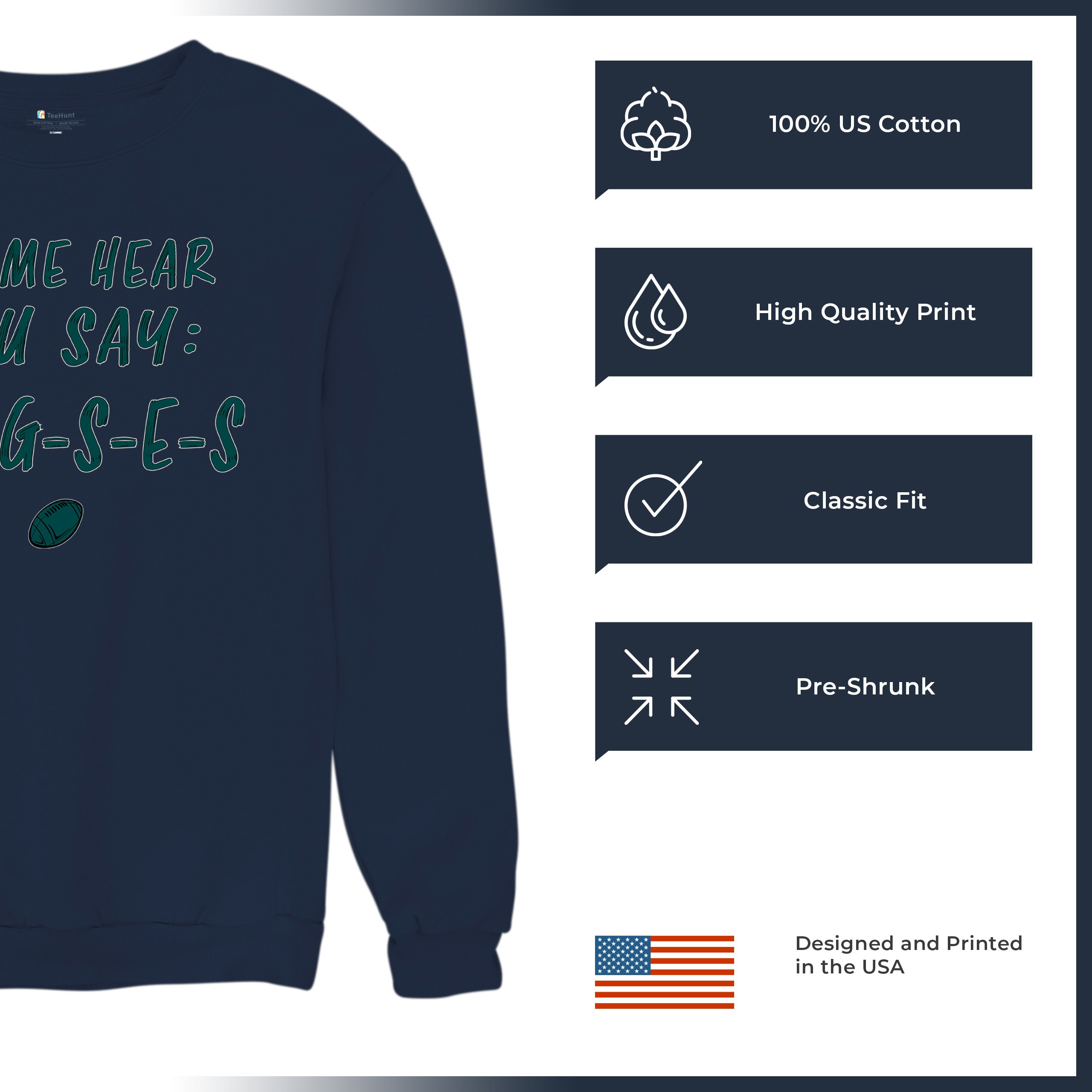 Let Me Hear You Say E-L-G-S-E-S Sweatshirt Philadelphia Philly Fan PA Crewneck - Picture 48 of 56