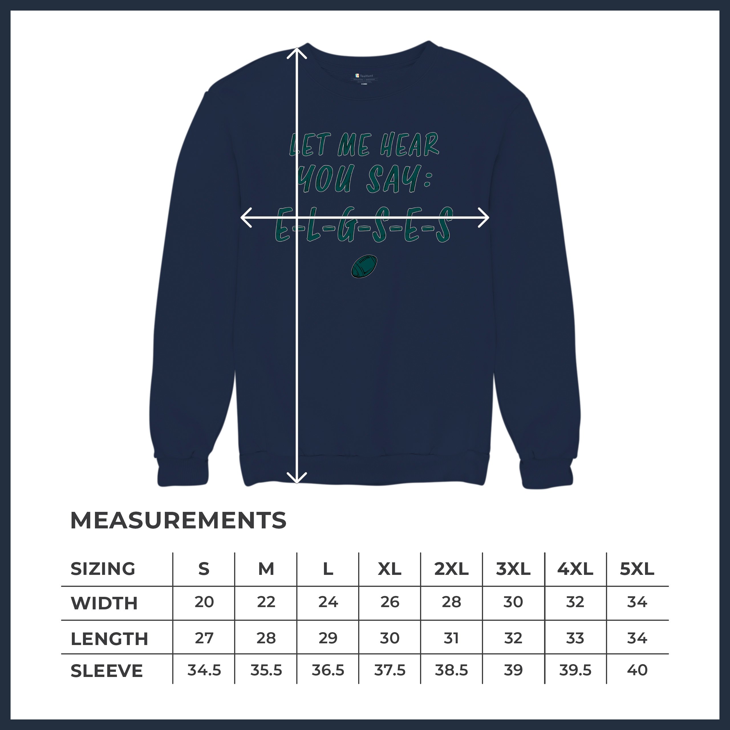 Let Me Hear You Say E-L-G-S-E-S Sweatshirt Philadelphia Philly Fan PA Crewneck - Picture 49 of 56