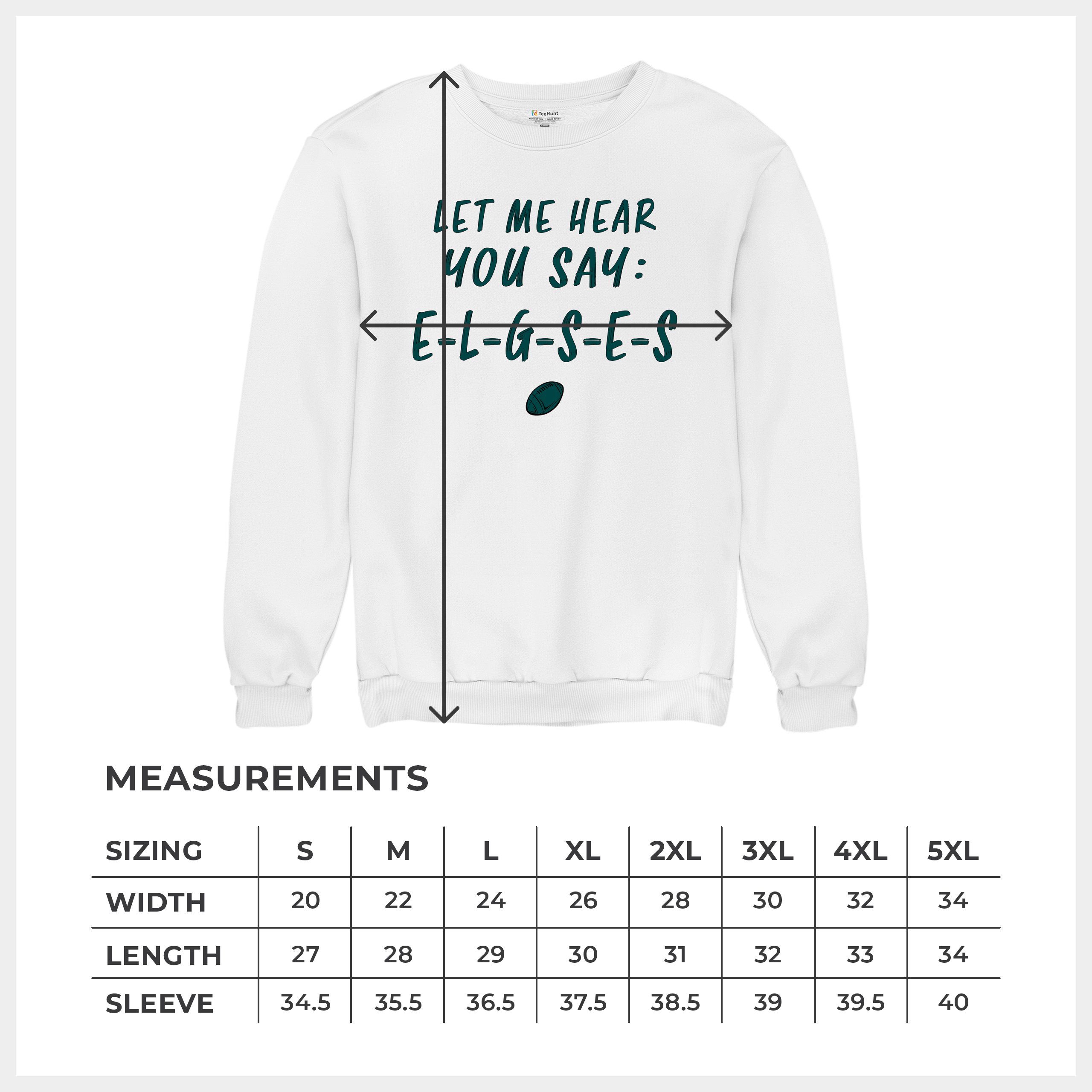 Let Me Hear You Say E-L-G-S-E-S Sweatshirt Philadelphia Philly Fan PA Crewneck - Picture 42 of 56
