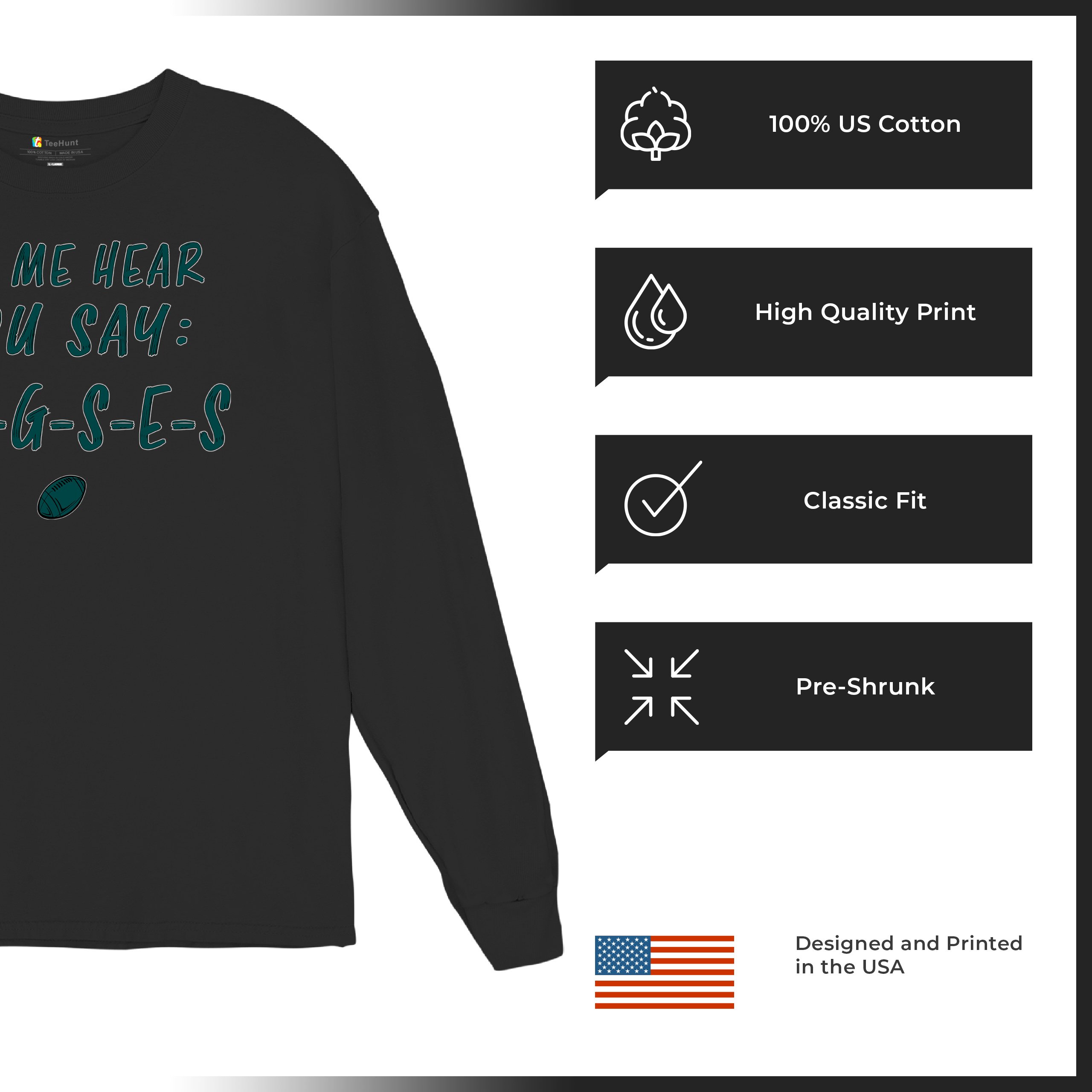 Let Me Hear You Say E-L-G-S-E-S Langarm T-Shirt Philadelphia Philly Fan PA - Bild 13 von 84