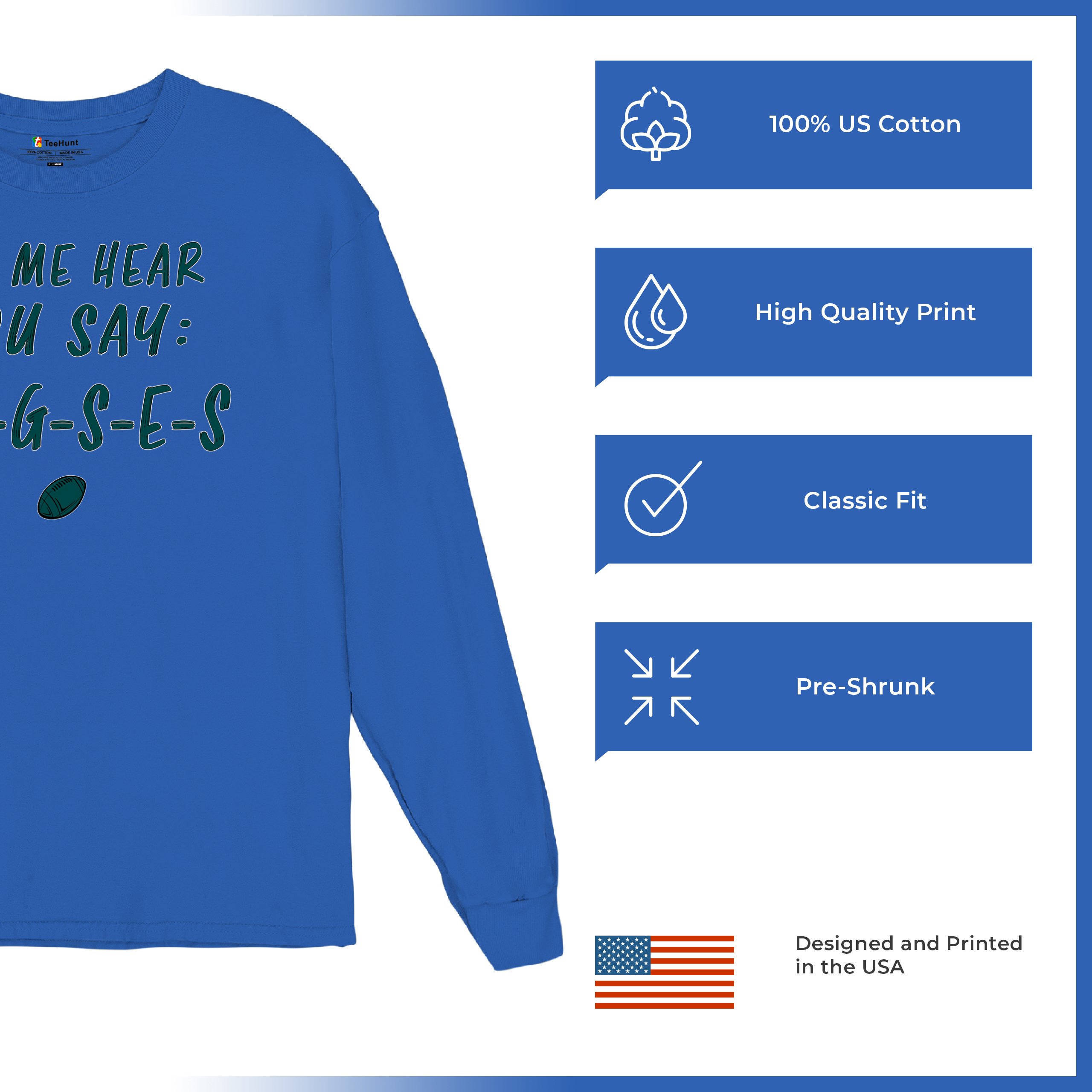Let Me Hear You Say E-L-G-S-E-S Langarm T-Shirt Philadelphia Philly Fan PA - Bild 69 von 84