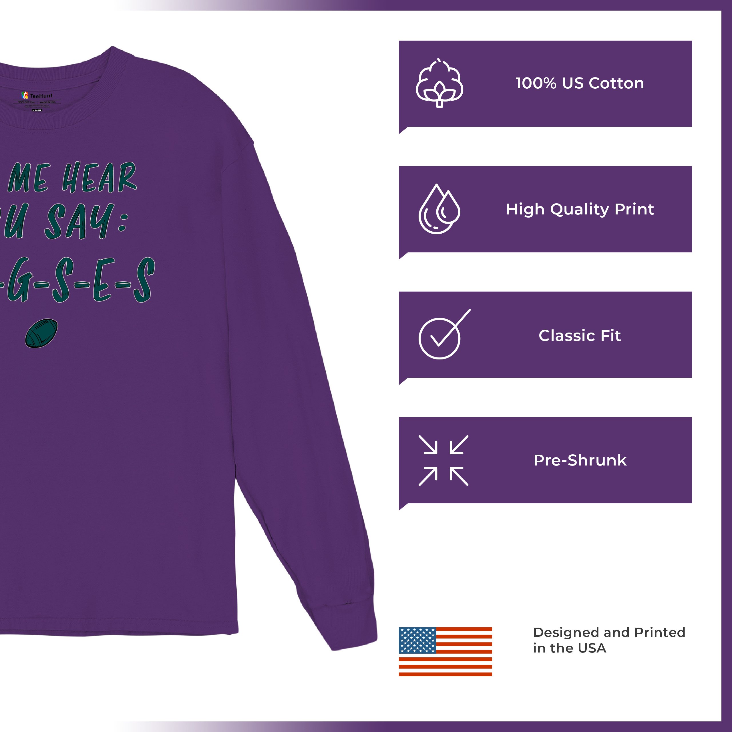 Let Me Hear You Say E-L-G-S-E-S Langarm T-Shirt Philadelphia Philly Fan PA - Bild 34 von 84