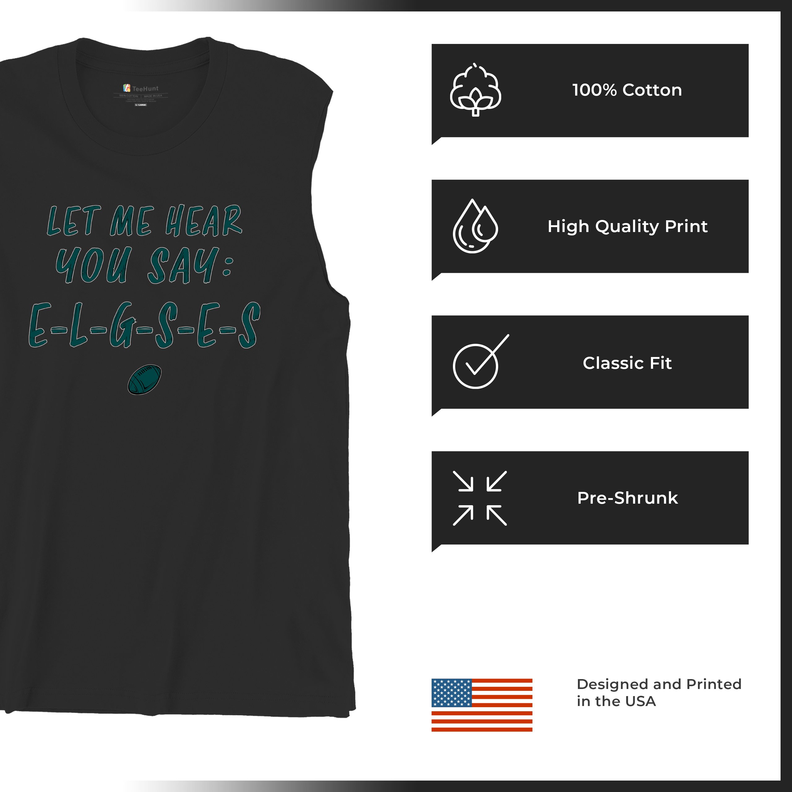 Let Me Hear You Say E-L-G-S-E-S Muskelshirt Philadelphia Philly Fan PA Herren - Bild 13 von 49