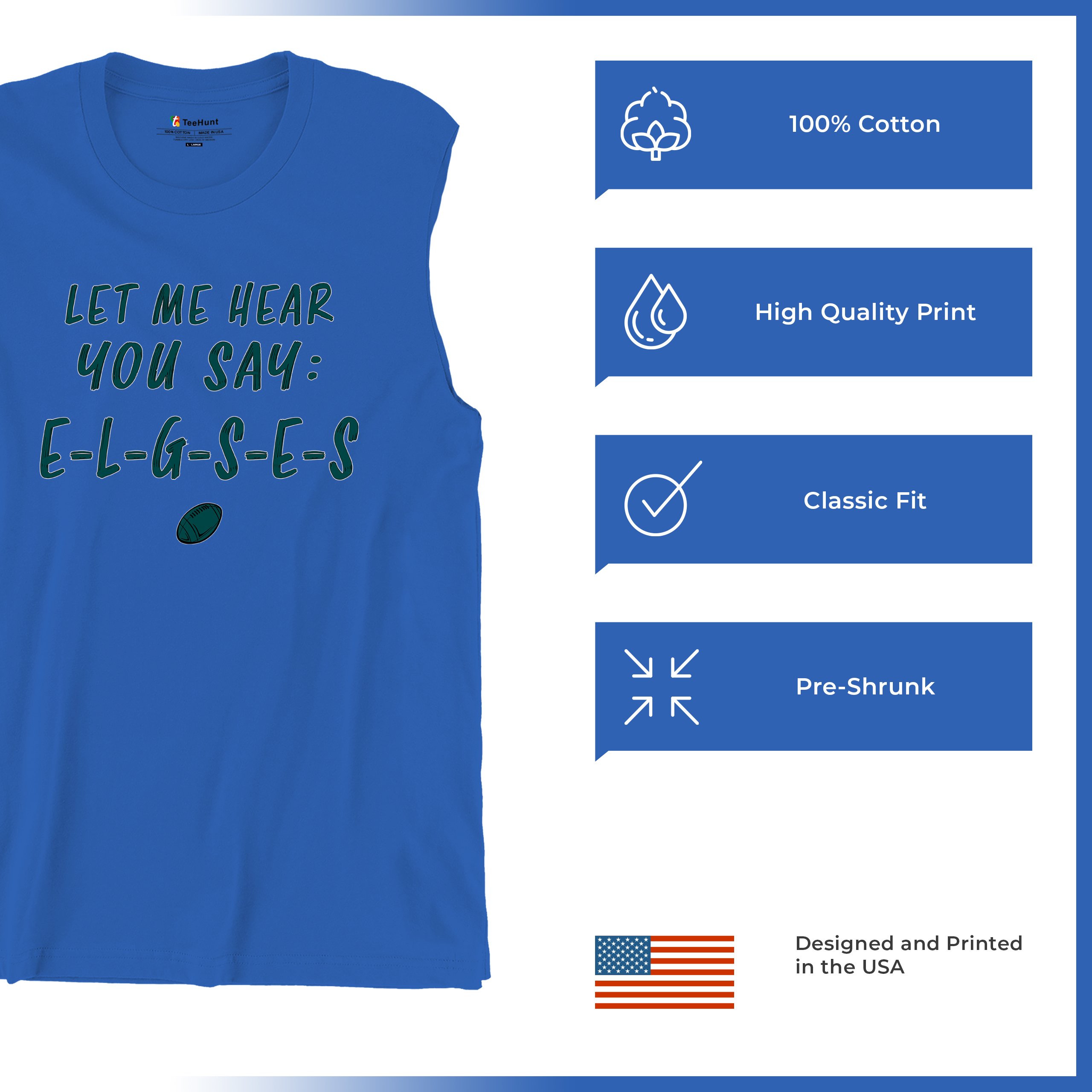 Let Me Hear You Say E-L-G-S-E-S Muskelshirt Philadelphia Philly Fan PA Herren - Bild 48 von 49