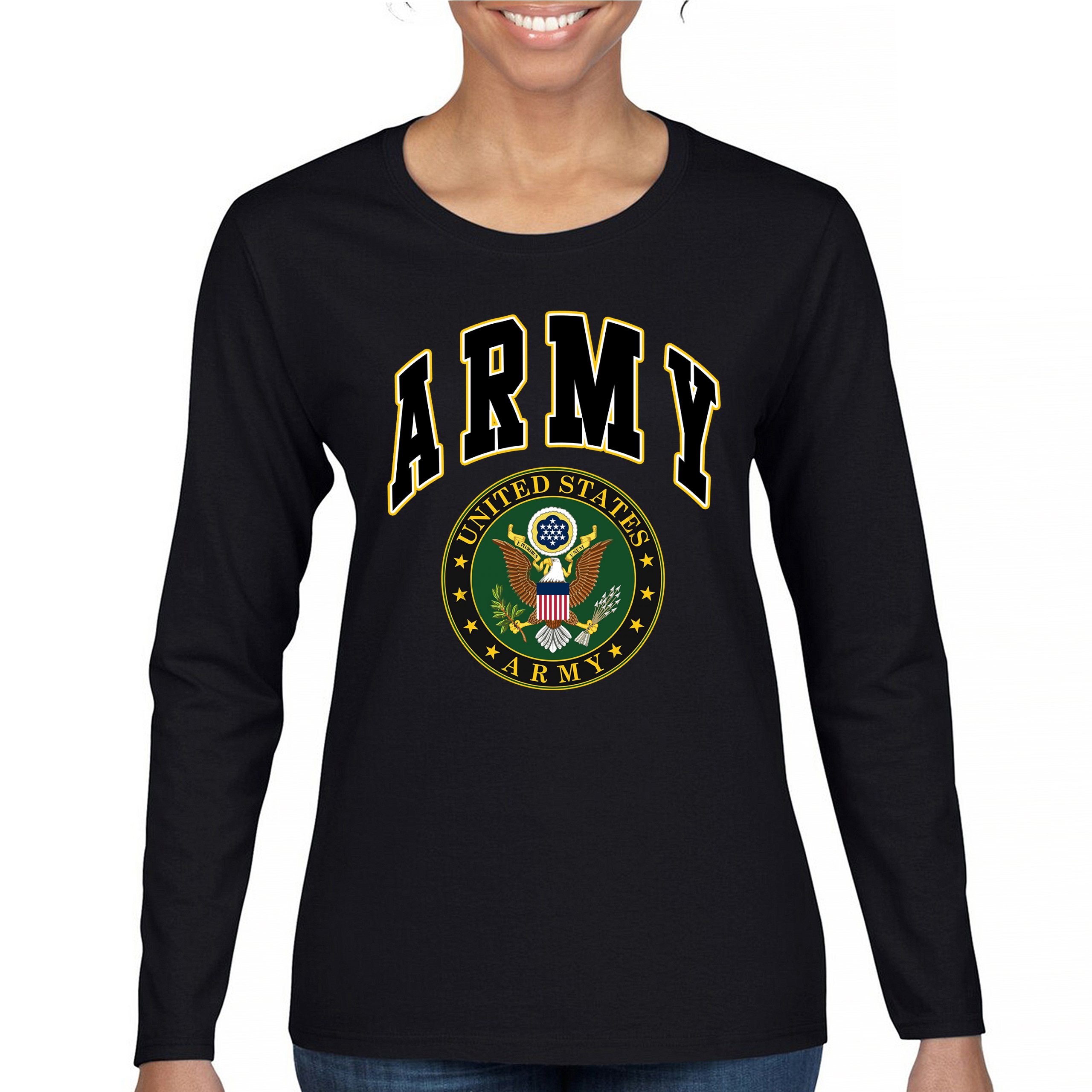 United States Army Long Sleeve T-Shirt Army Crest Patriotic