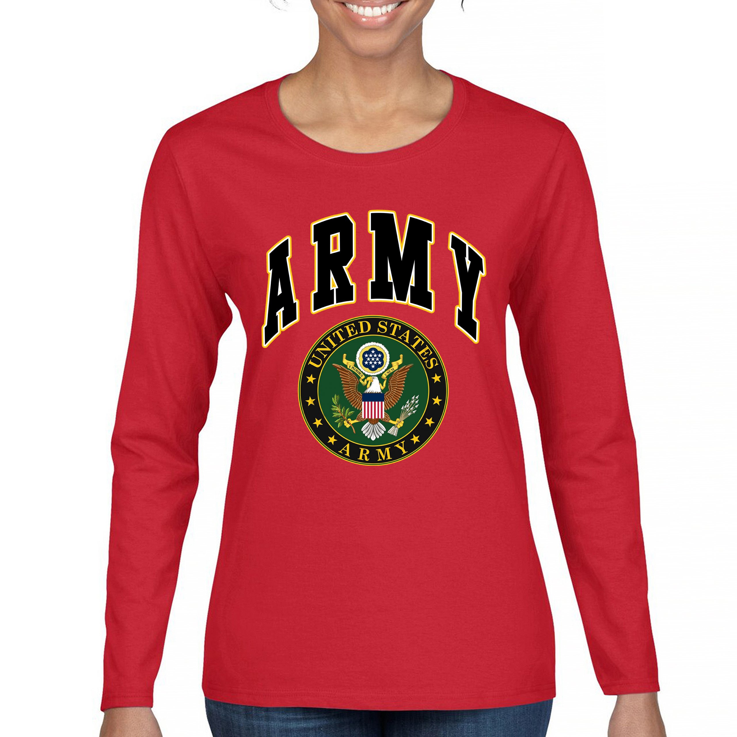 United States Army Long Sleeve T-Shirt Army Crest Patriotic