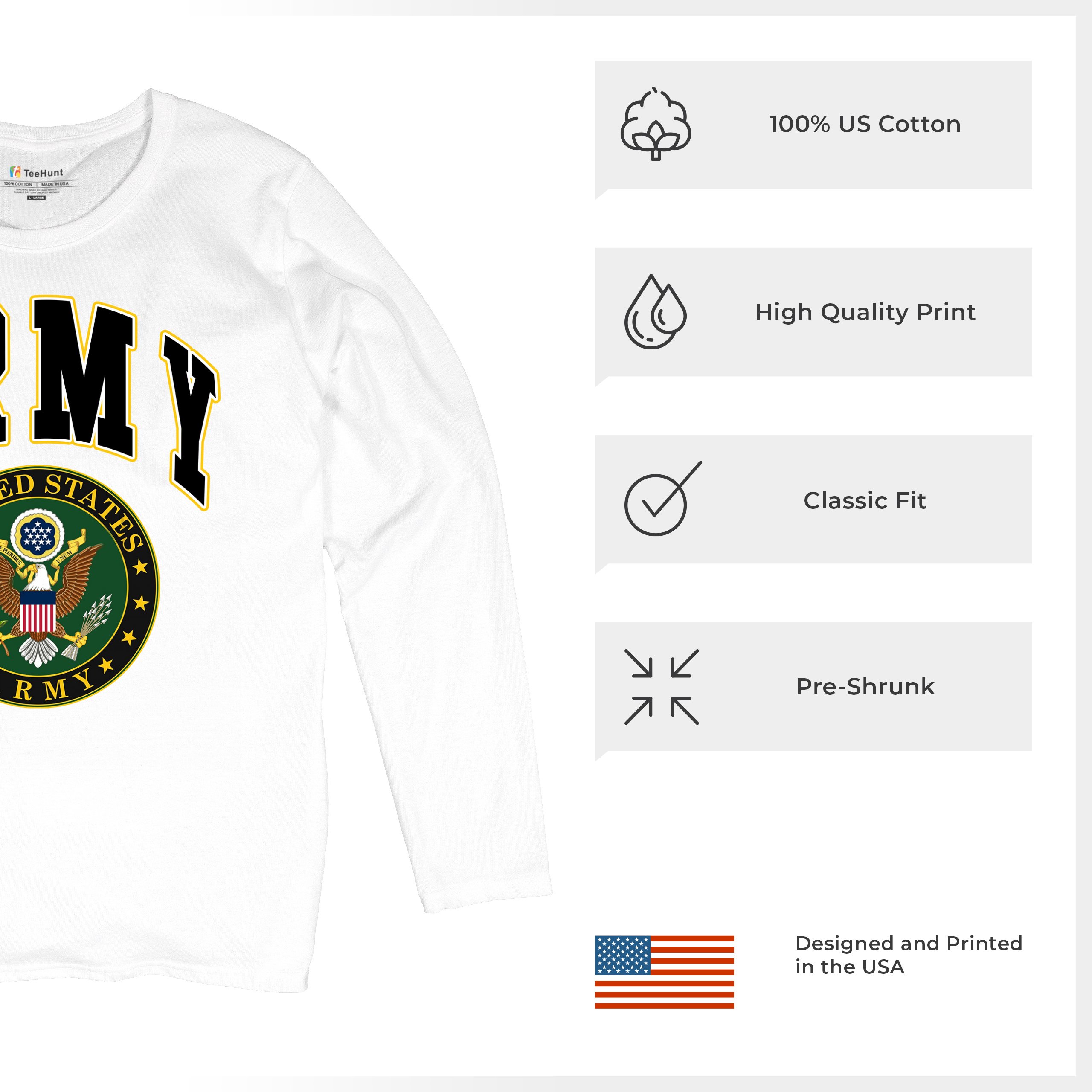 United States Army Long Sleeve T-Shirt Army Crest Patriotic