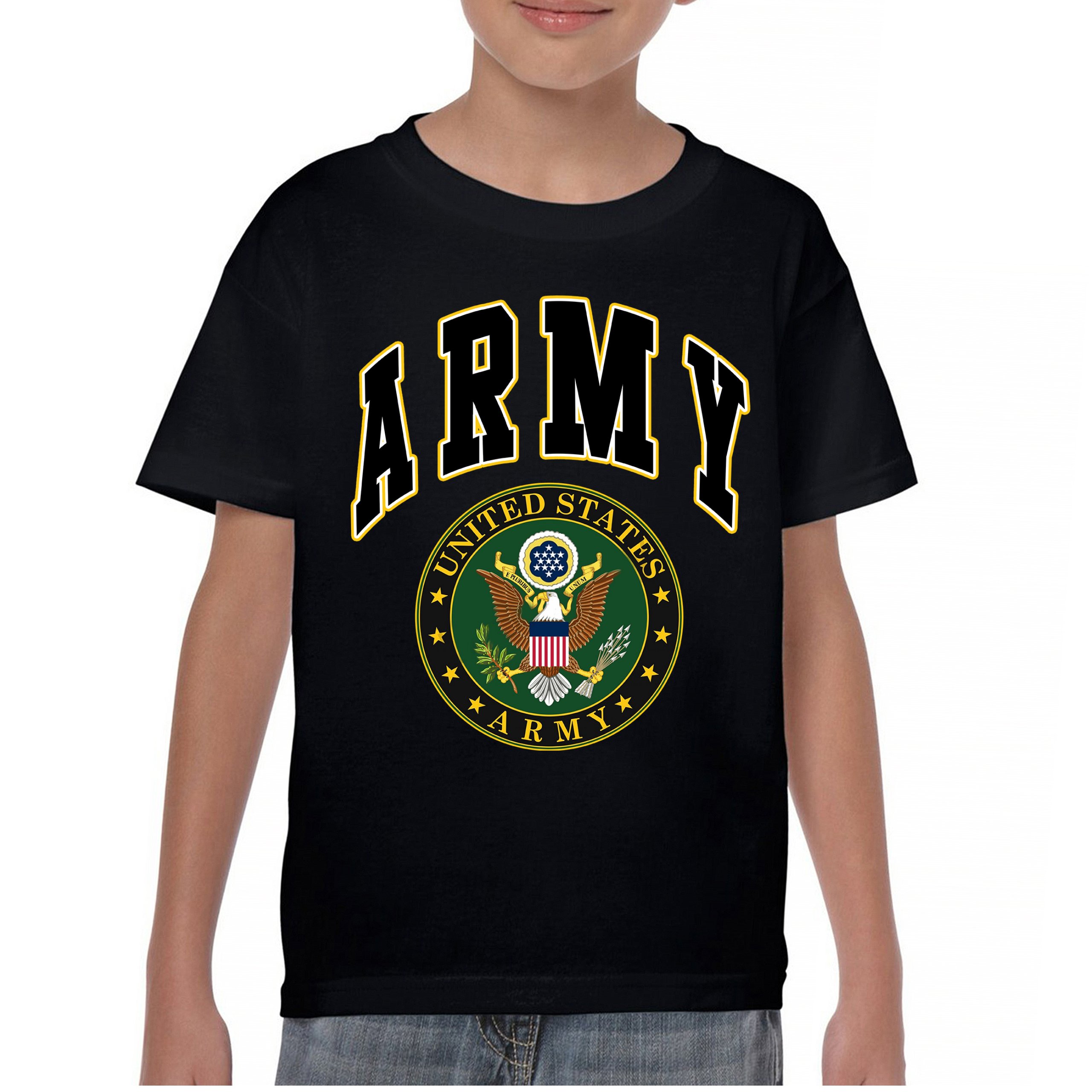 United States Army Youth T-Shirt Army Crest Patriotic Tee - Picture 8 of 56
