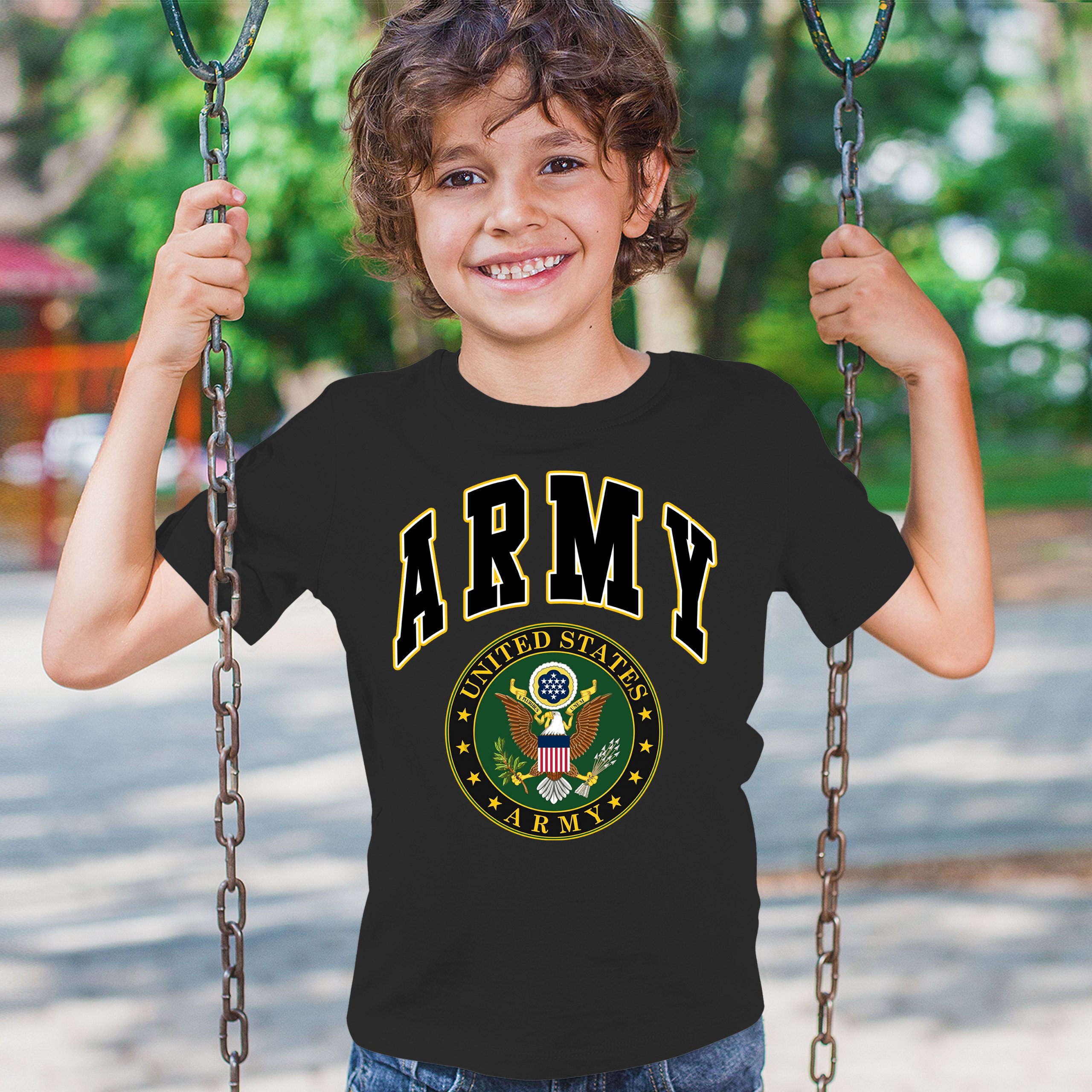 United States Army Youth T-Shirt Army Crest Patriotic Tee - Picture 11 of 56