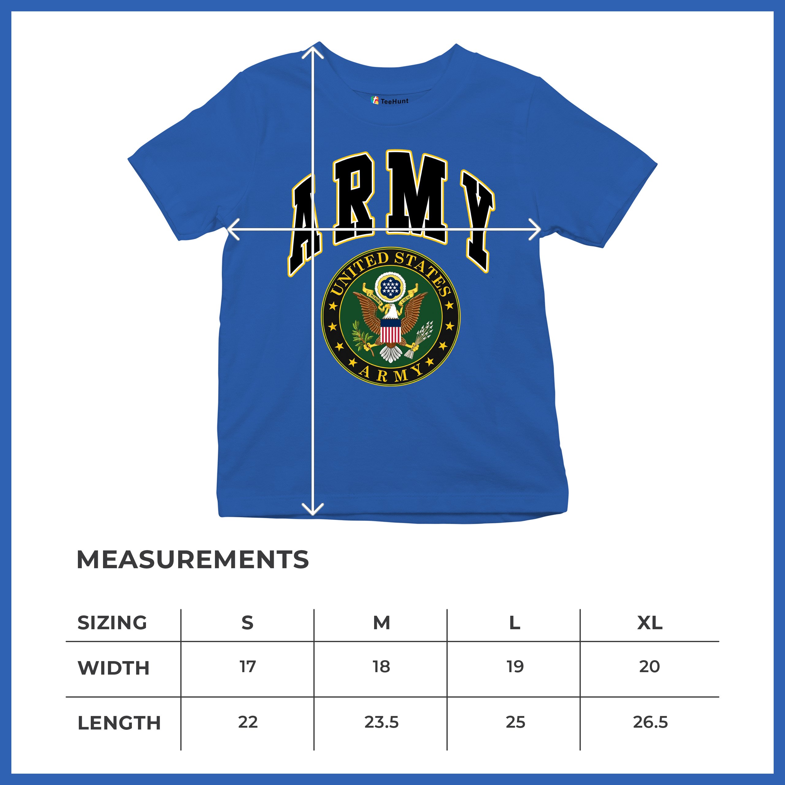 United States Army Youth T-Shirt Army Crest Patriotic Tee - Picture 49 of 56