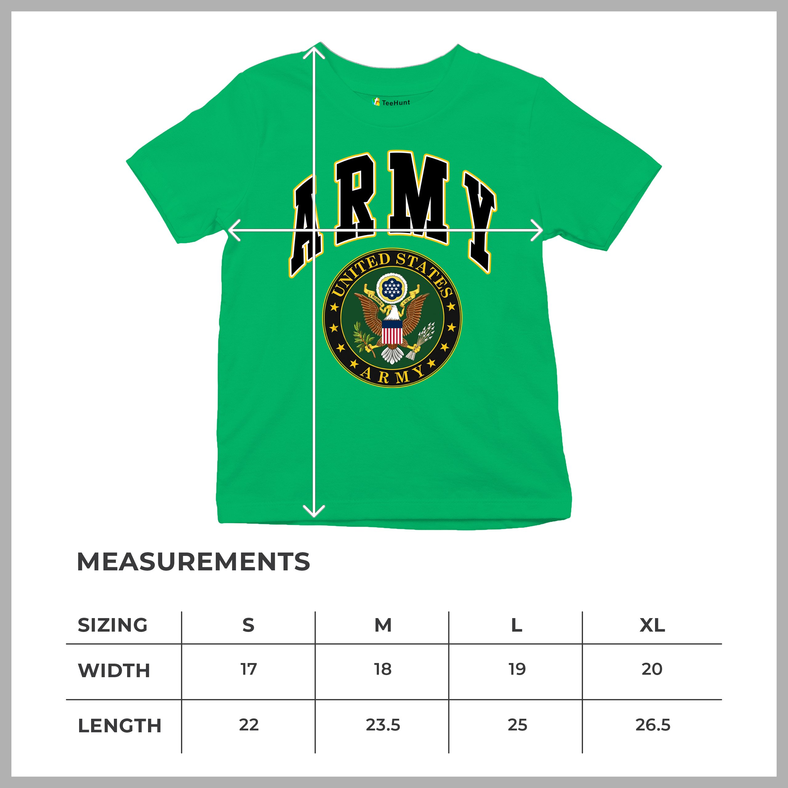 United States Army Youth T-Shirt Army Crest Patriotic Tee - Picture 42 of 56