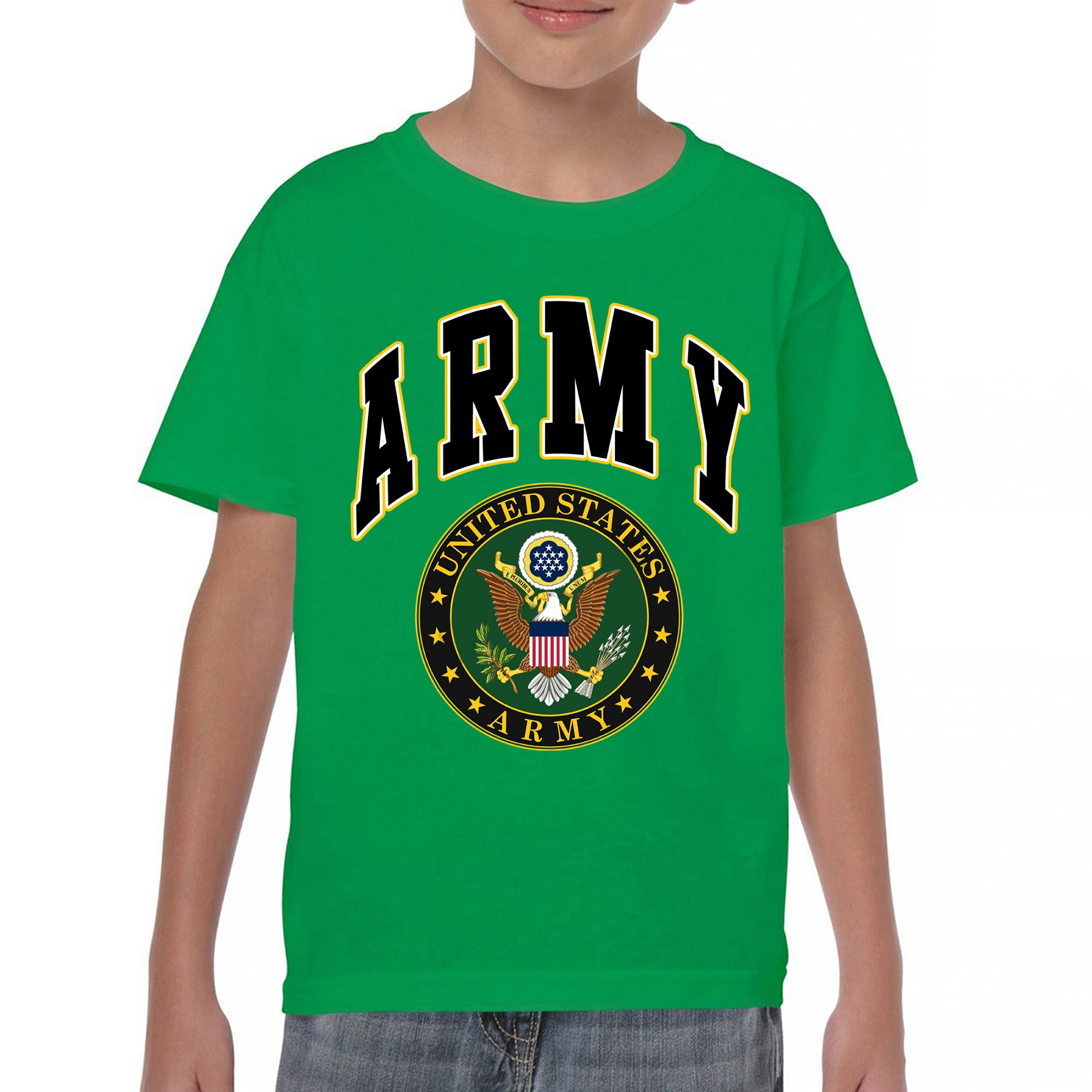 United States Army Youth T-Shirt Army Crest Patriotic Tee - Picture 36 of 56