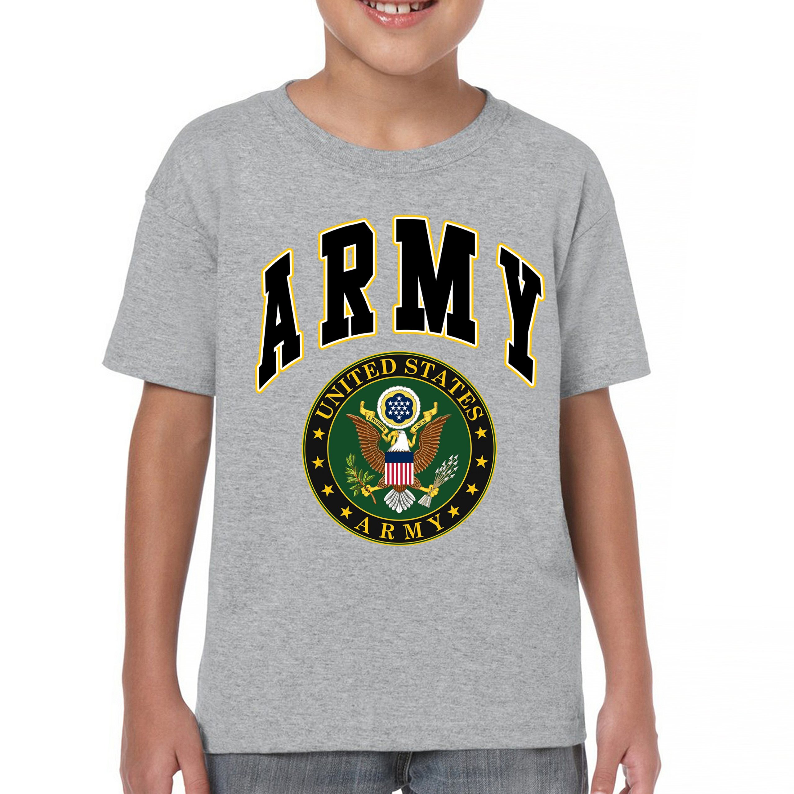 United States Army Youth T-Shirt Army Crest Patriotic Tee - Picture 22 of 56