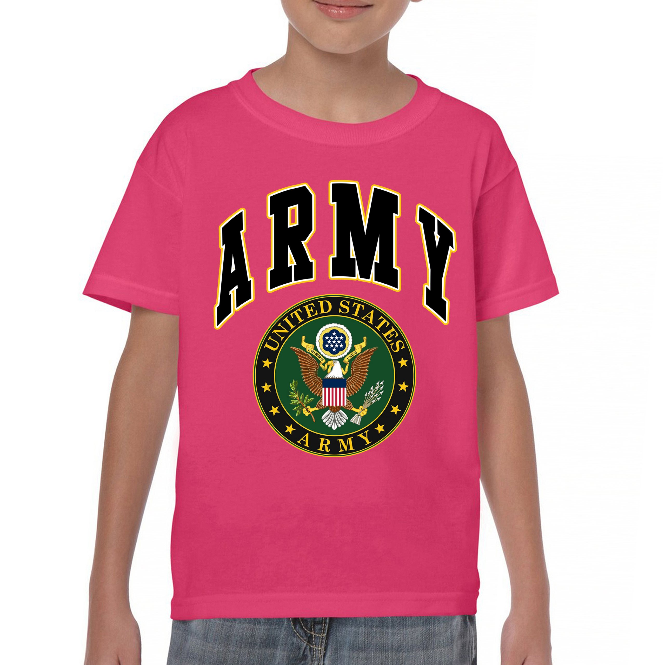 United States Army Youth T-Shirt Army Crest Patriotic Tee - Picture 29 of 56