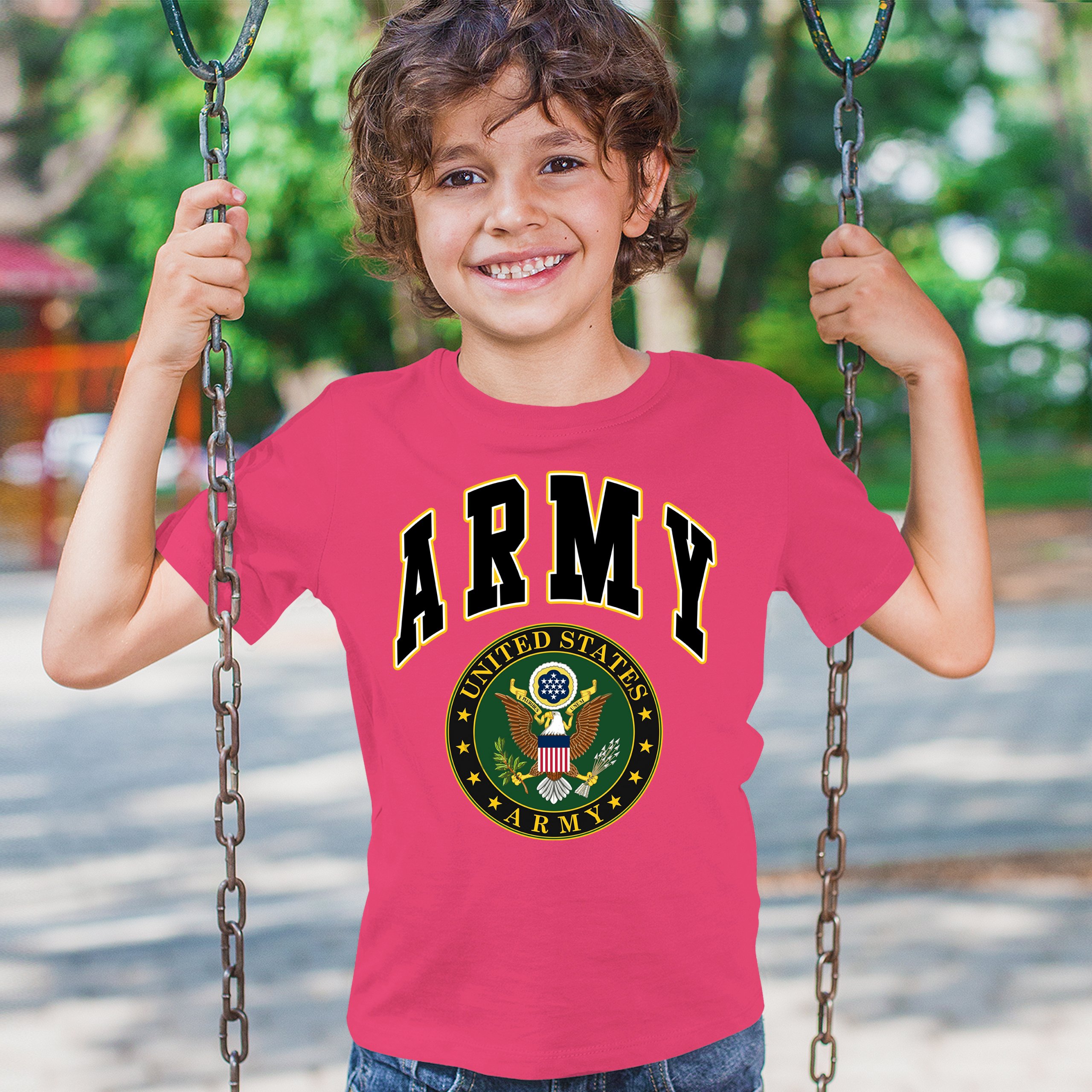 United States Army Youth T-Shirt Army Crest Patriotic Tee - Picture 32 of 56