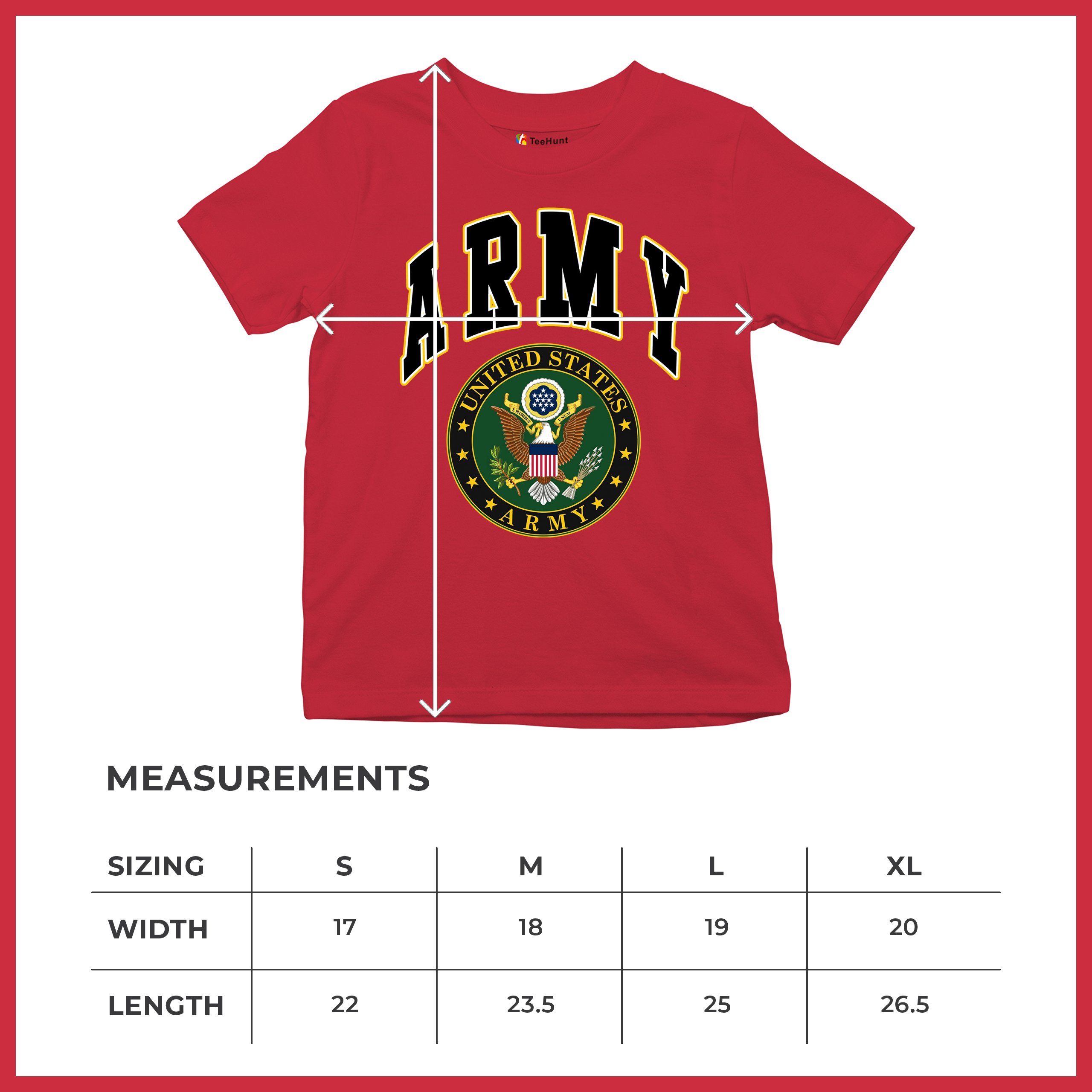 United States Army Youth T-Shirt Army Crest Patriotic Tee - Picture 56 of 56