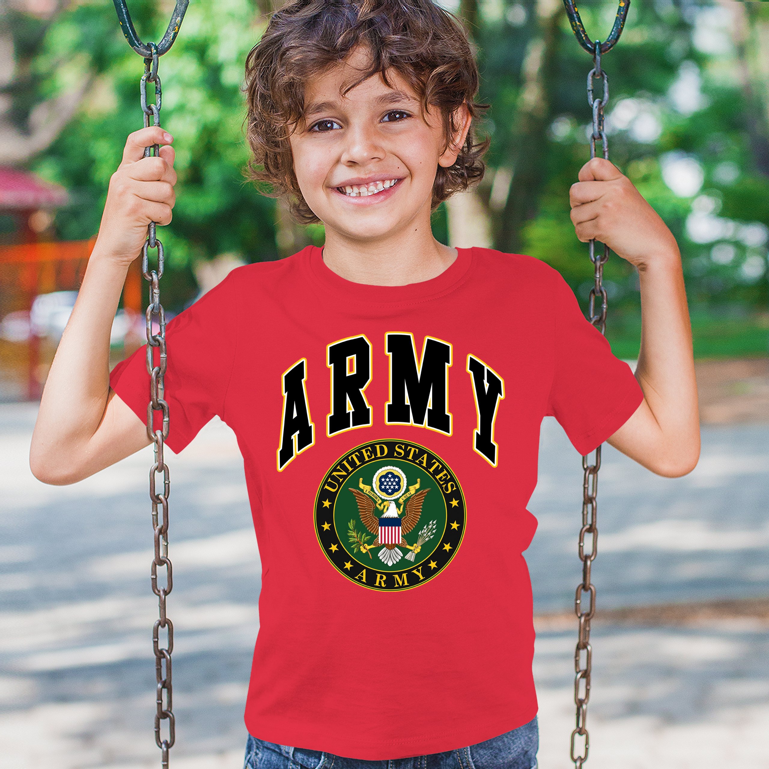 United States Army Youth T-Shirt Army Crest Patriotic Tee - Picture 53 of 56