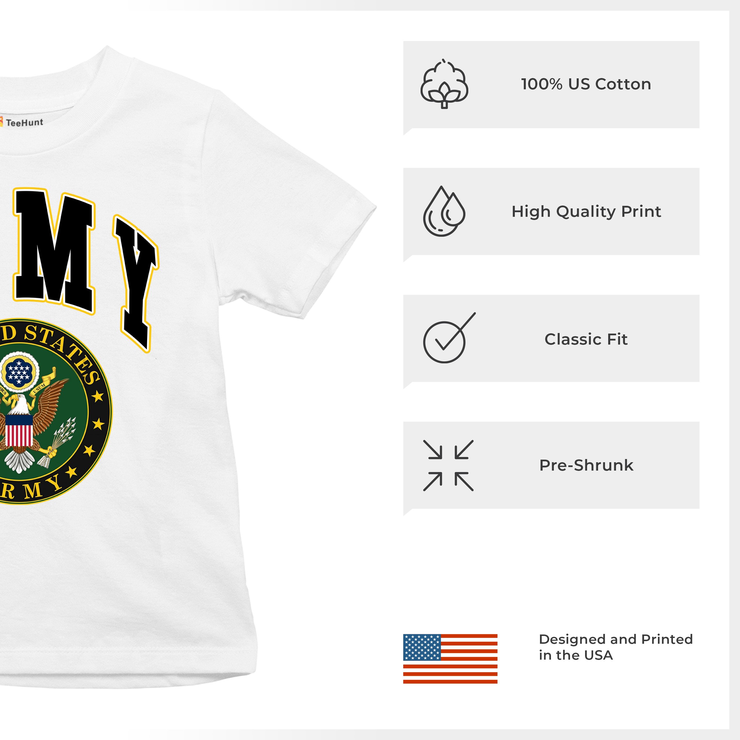 United States Army Youth T-Shirt Army Crest Patriotic Tee - Picture 20 of 56