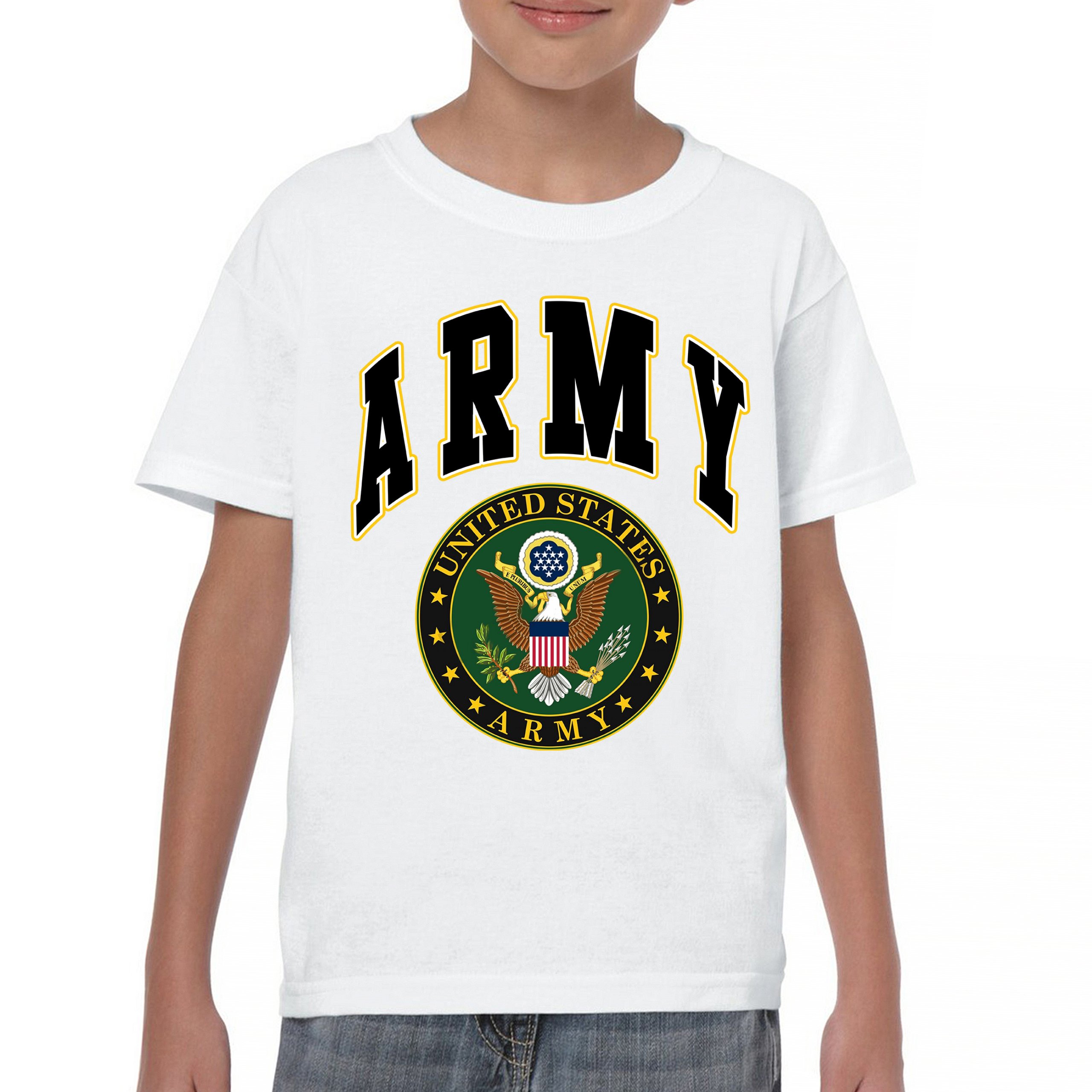 United States Army Youth T-Shirt Army Crest Patriotic Tee - Picture 15 of 56