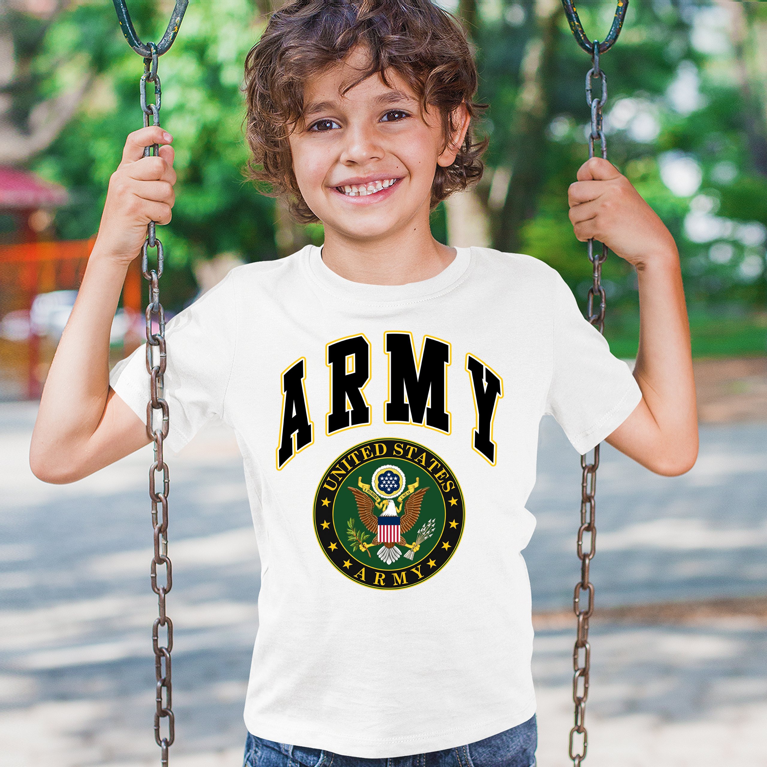 United States Army Youth T-Shirt Army Crest Patriotic Tee - Picture 18 of 56