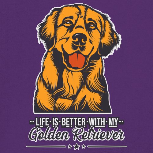 Life is Better With My Golden Retriever Women's V-Neck T-shirt Dog Owner Tee - Picture 31 of 77