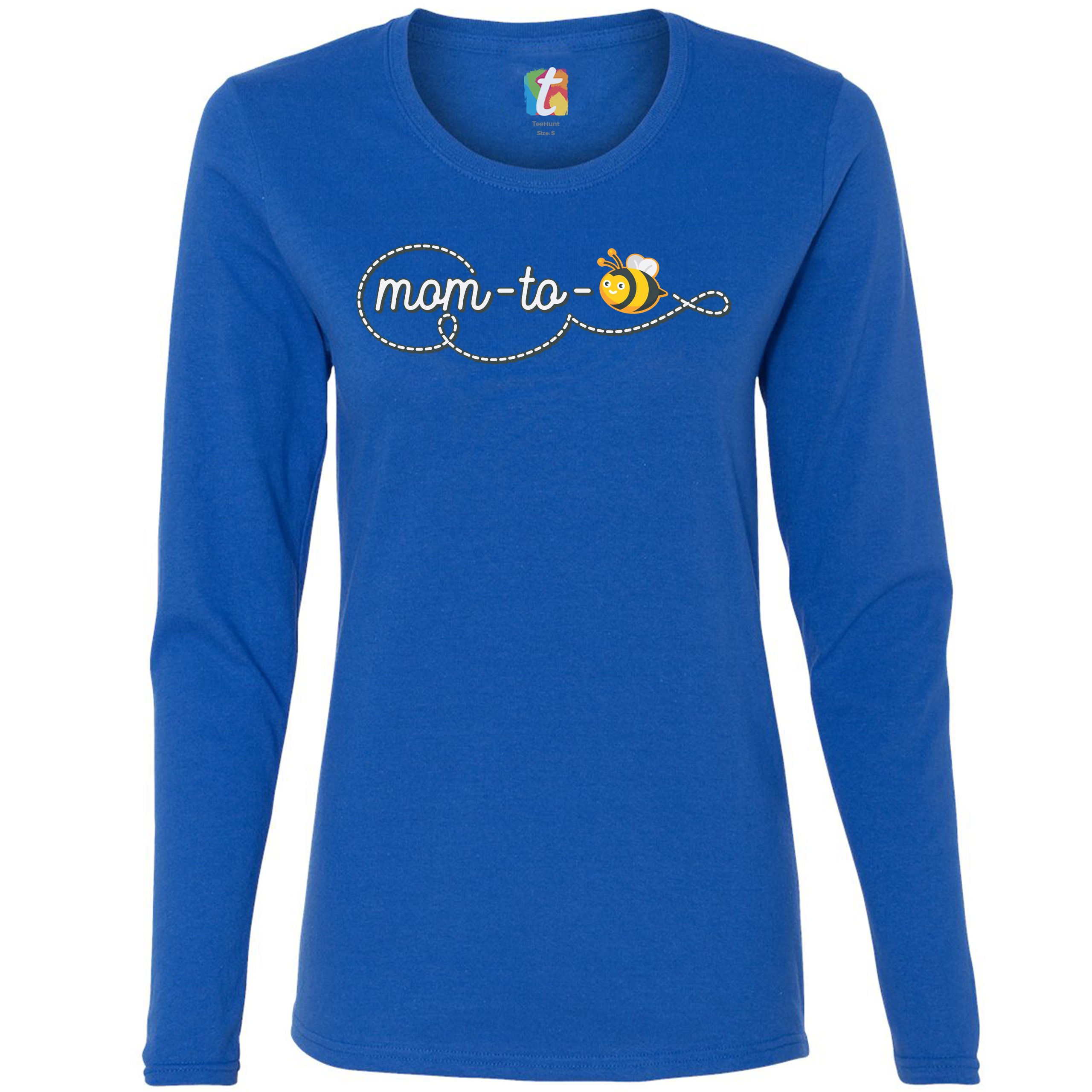 Mom to Bee Women's Long Sleeve T-shirt Pregnancy Announcement Mother's Day - Picture 23 of 29