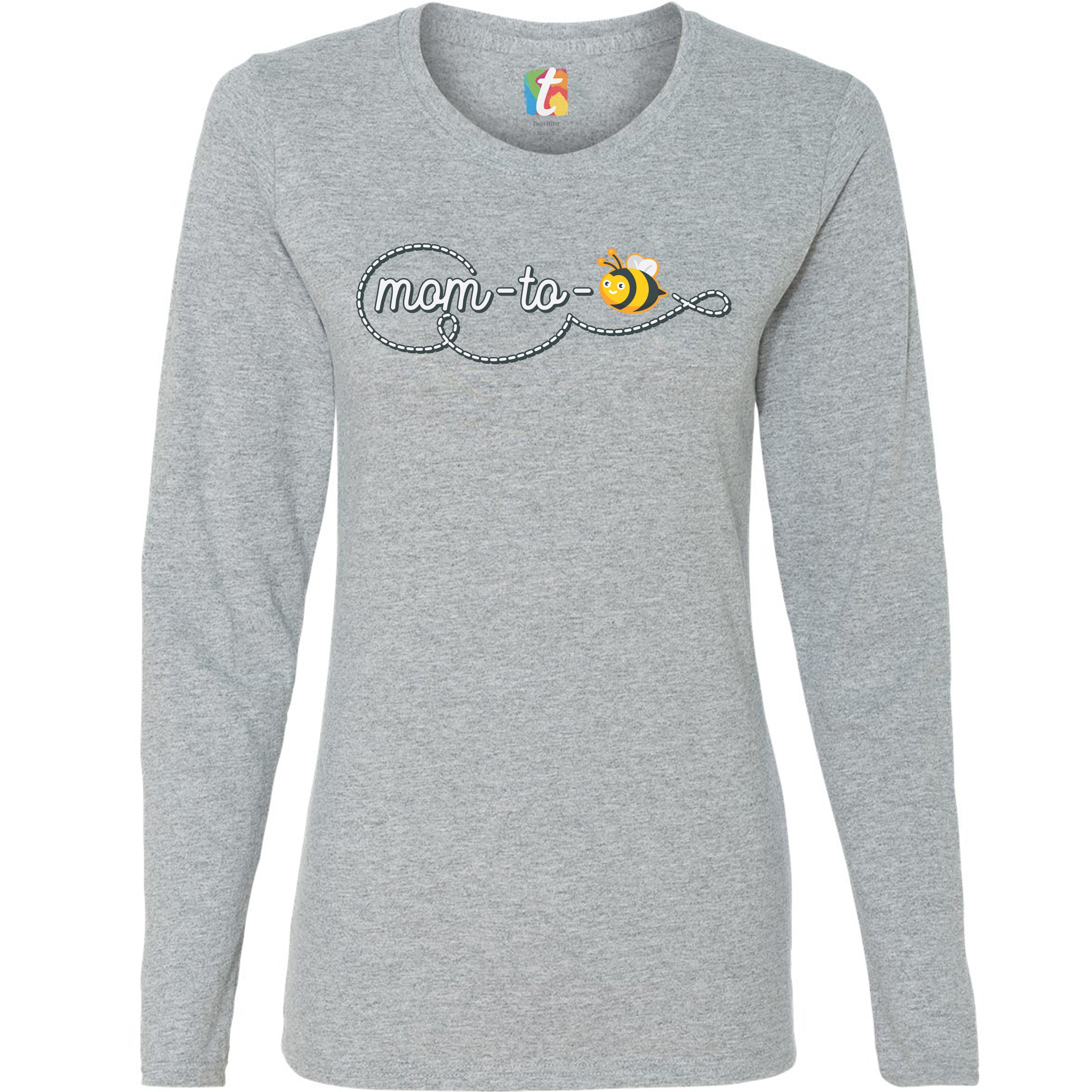 Mom to Bee Women's Long Sleeve T-shirt Pregnancy Announcement Mother's Day - Picture 7 of 29