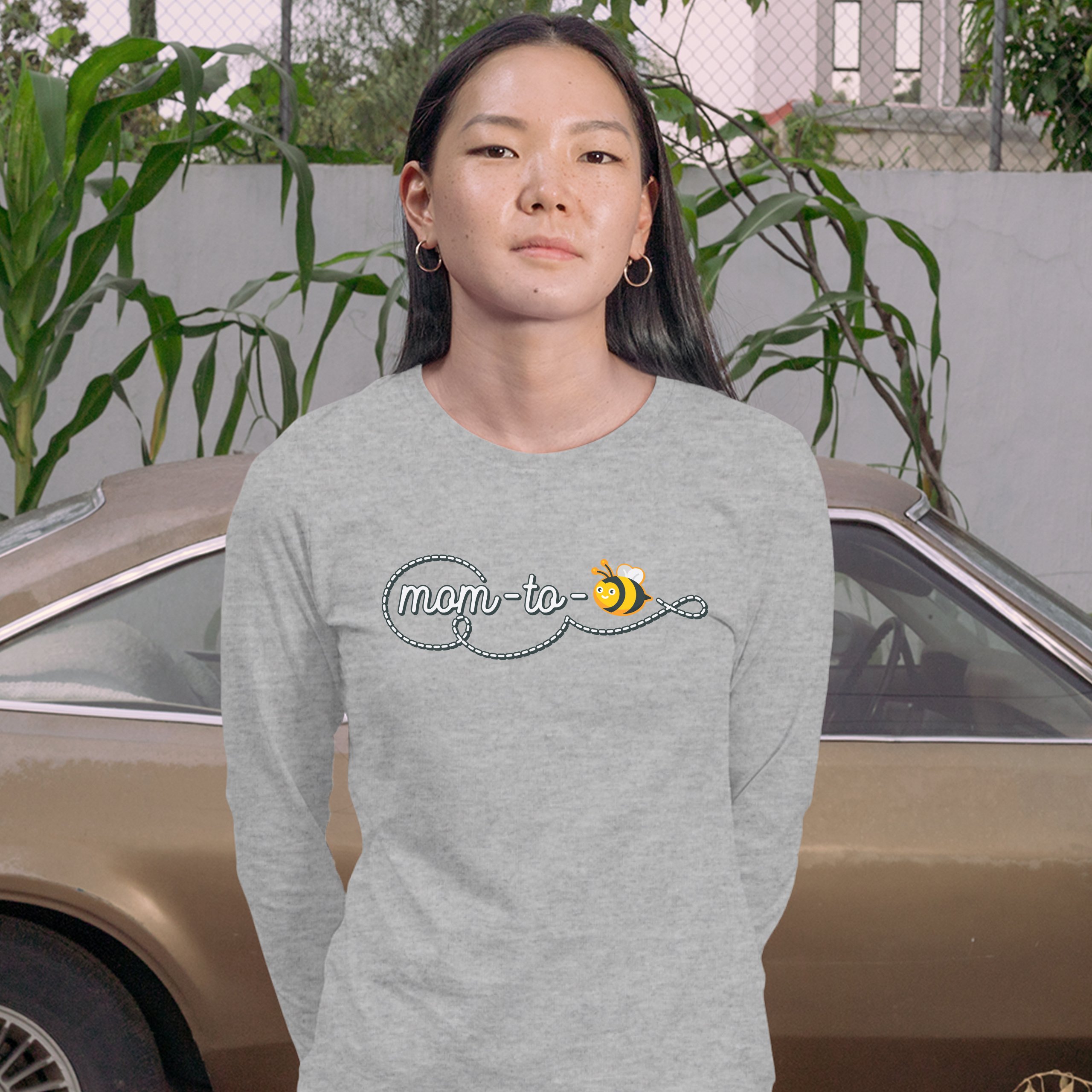 Mom to Bee Women's Long Sleeve T-shirt Pregnancy Announcement Mother's Day - Picture 9 of 29