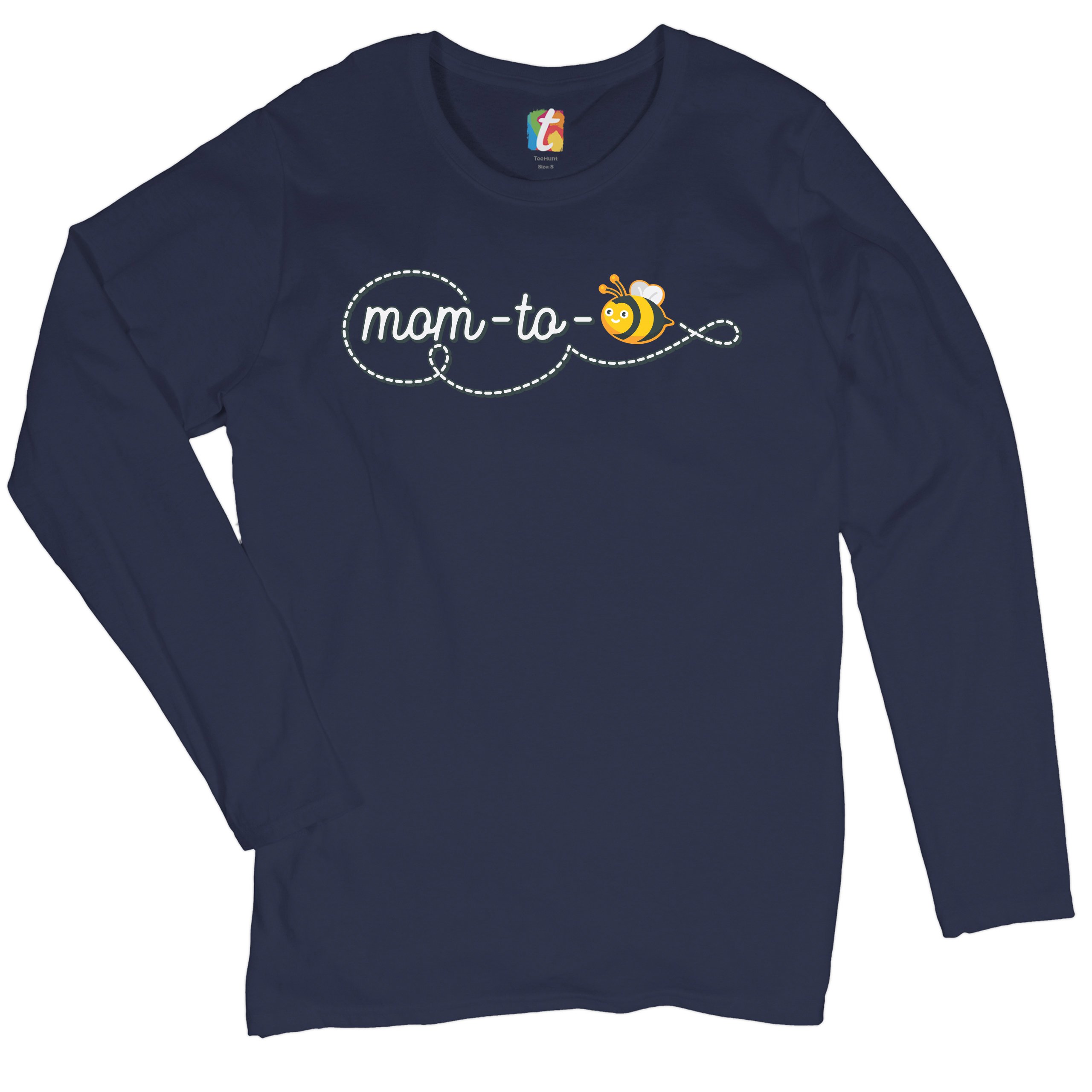 Mom to Bee Women's Long Sleeve T-shirt Pregnancy Announcement Mother's Day - Picture 18 of 29