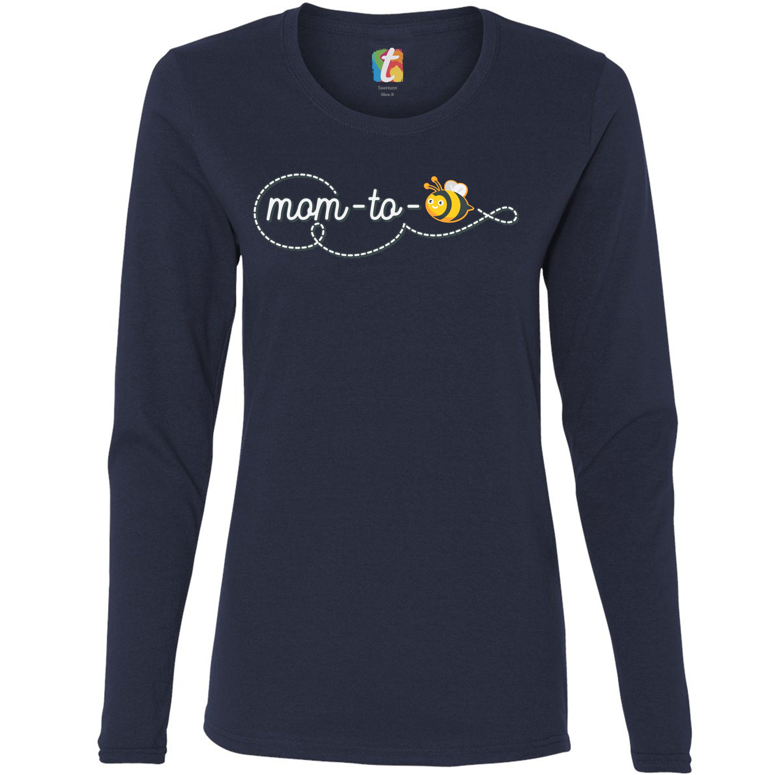 Mom to Bee Women's Long Sleeve T-shirt Pregnancy Announcement Mother's Day - Picture 19 of 29