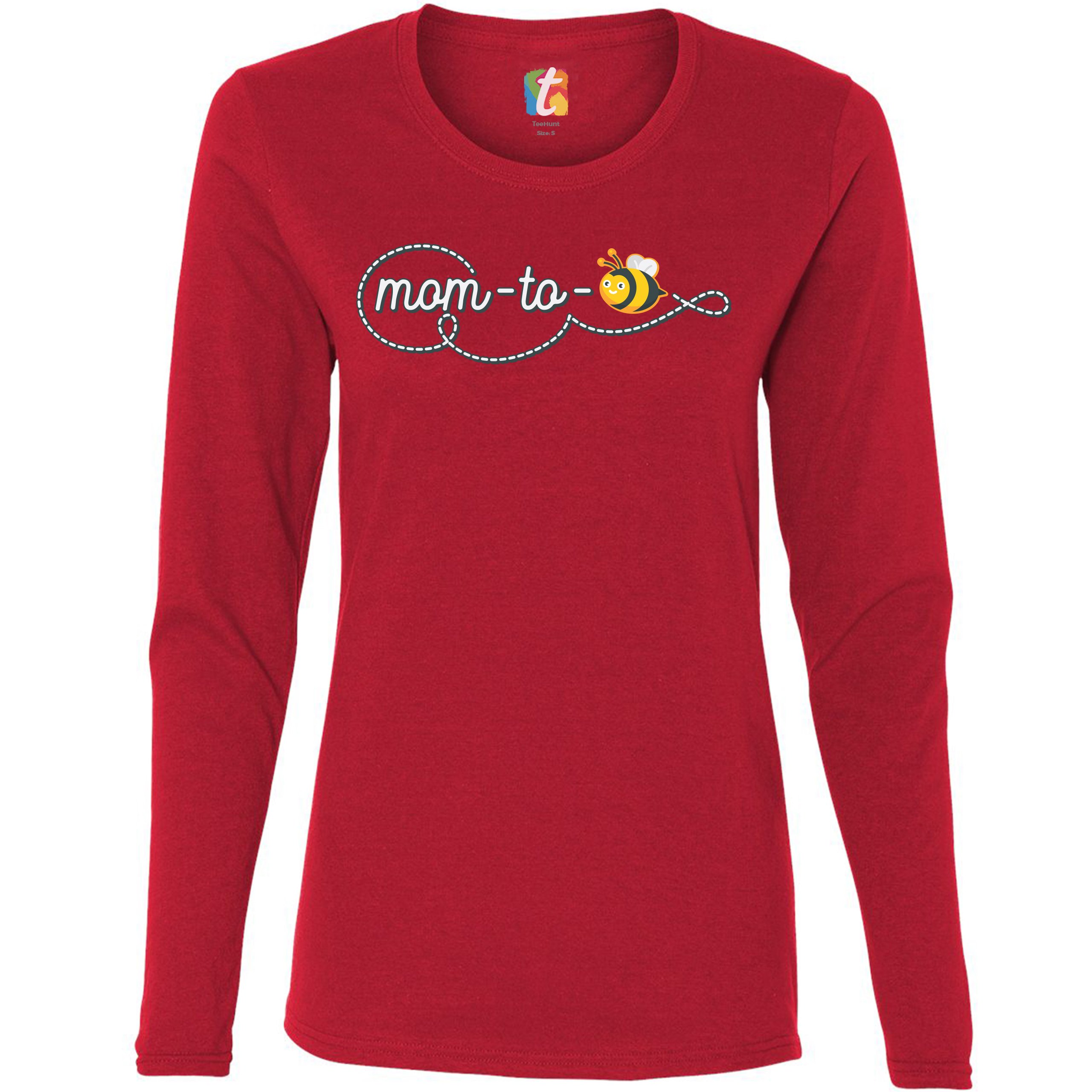 Mom to Bee Women's Long Sleeve T-shirt Pregnancy Announcement Mother's Day - Picture 11 of 29