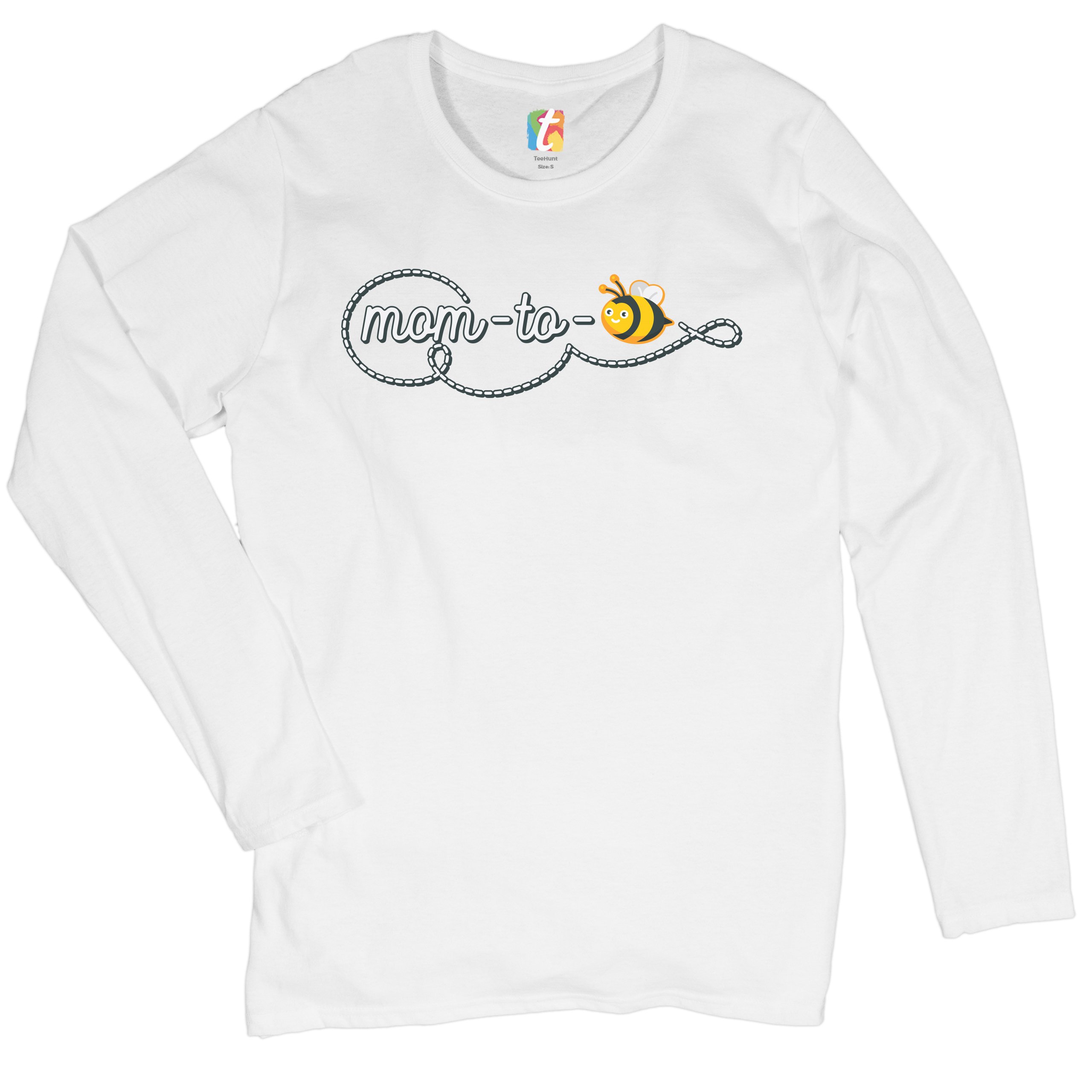 Mom to Bee Women's Long Sleeve T-shirt Pregnancy Announcement Mother's Day - Picture 14 of 29