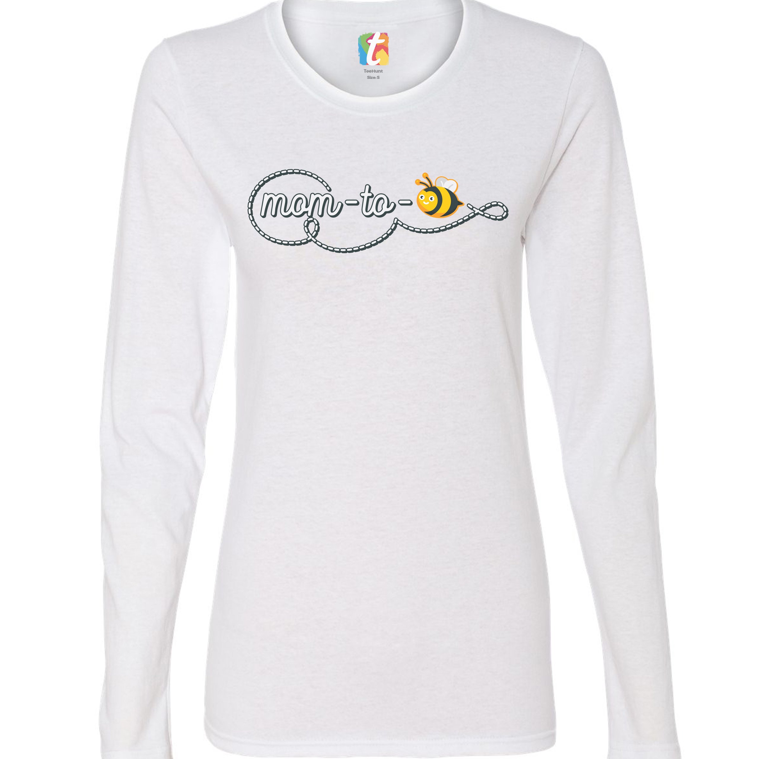 Mom to Bee Women's Long Sleeve T-shirt Pregnancy Announcement Mother's Day - Picture 15 of 29