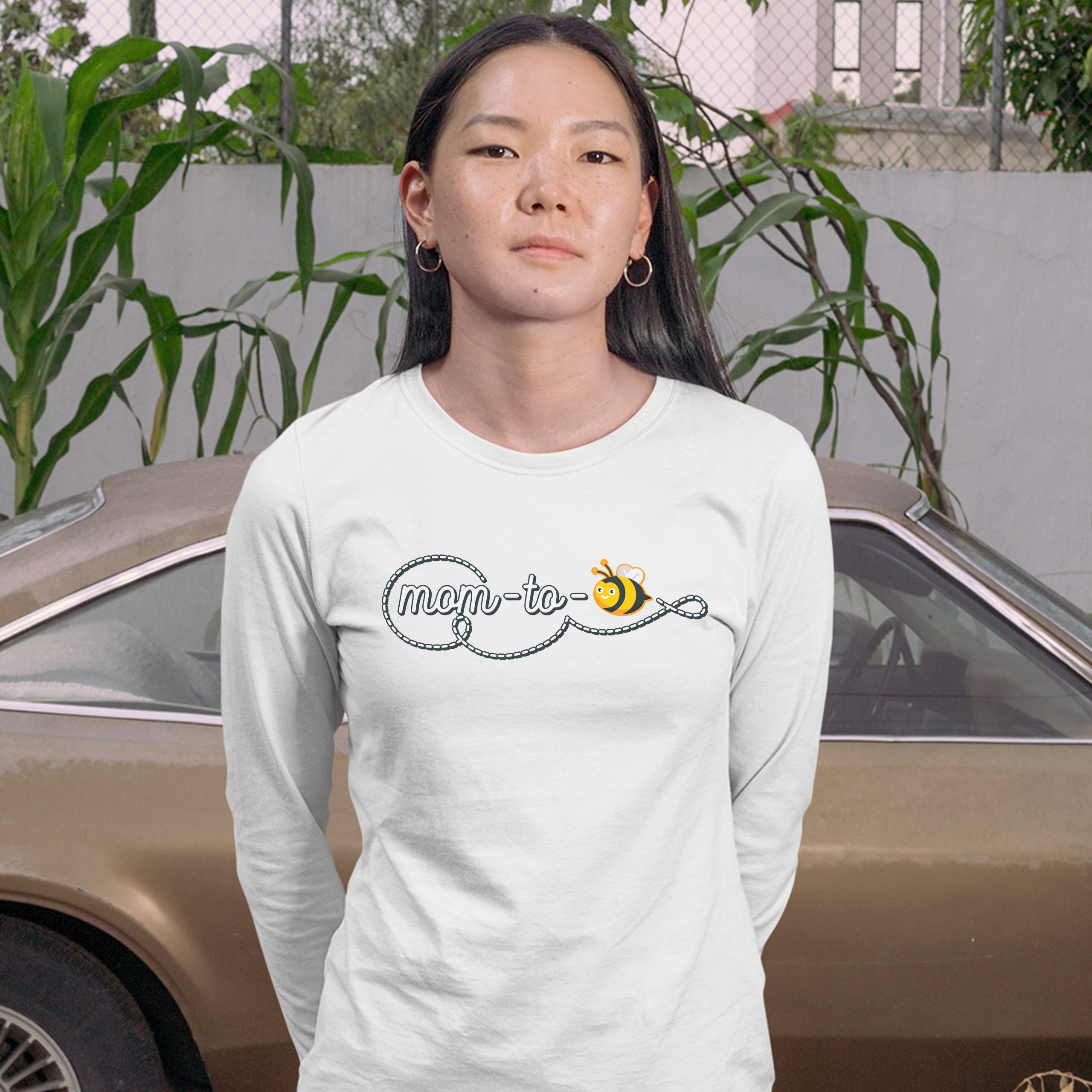 Mom to Bee Women's Long Sleeve T-shirt Pregnancy Announcement Mother's Day - Picture 17 of 29