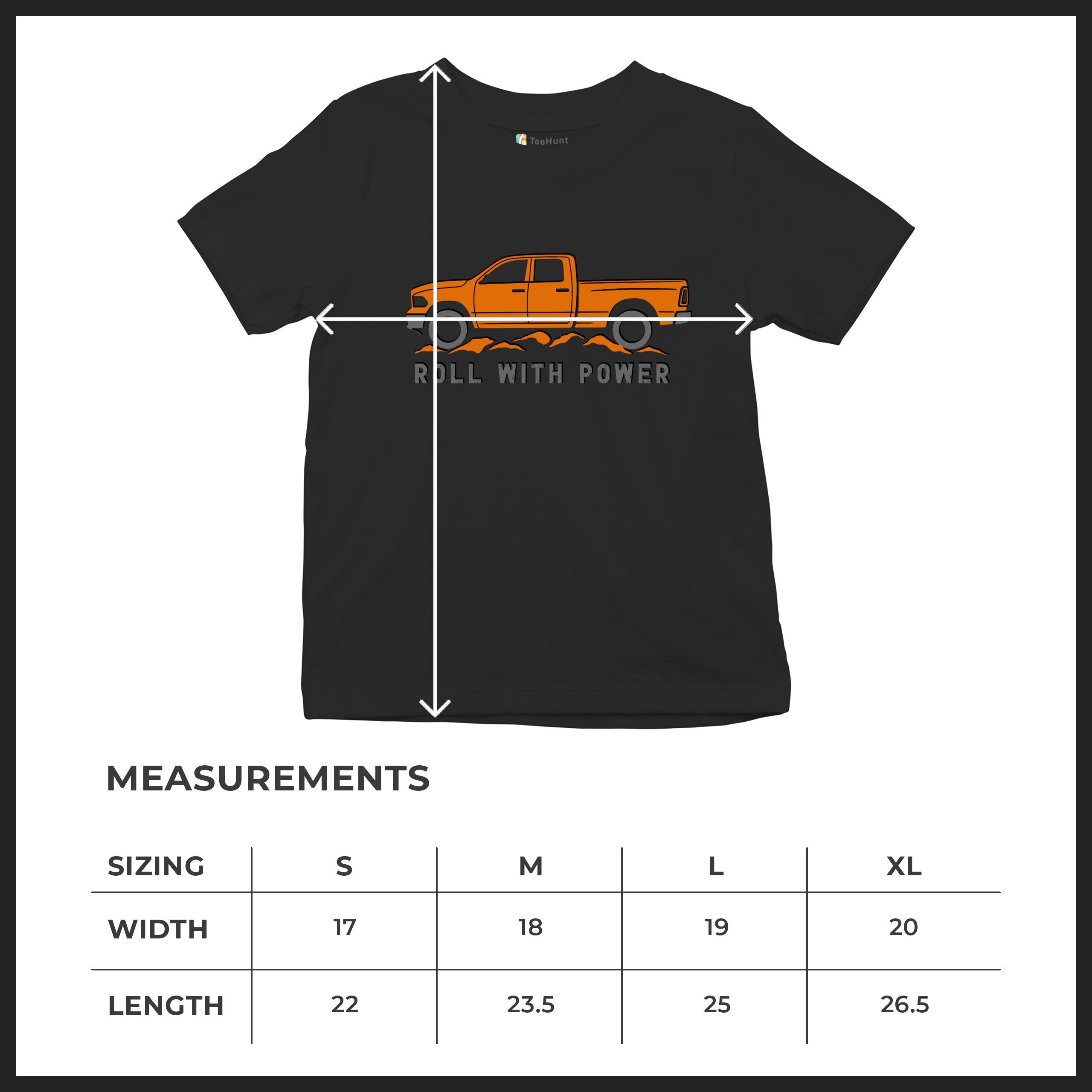 Roll With Power American Pickup Truck Youth T-shirt Offroad 4x4 Rugged Kids - Picture 8 of 50