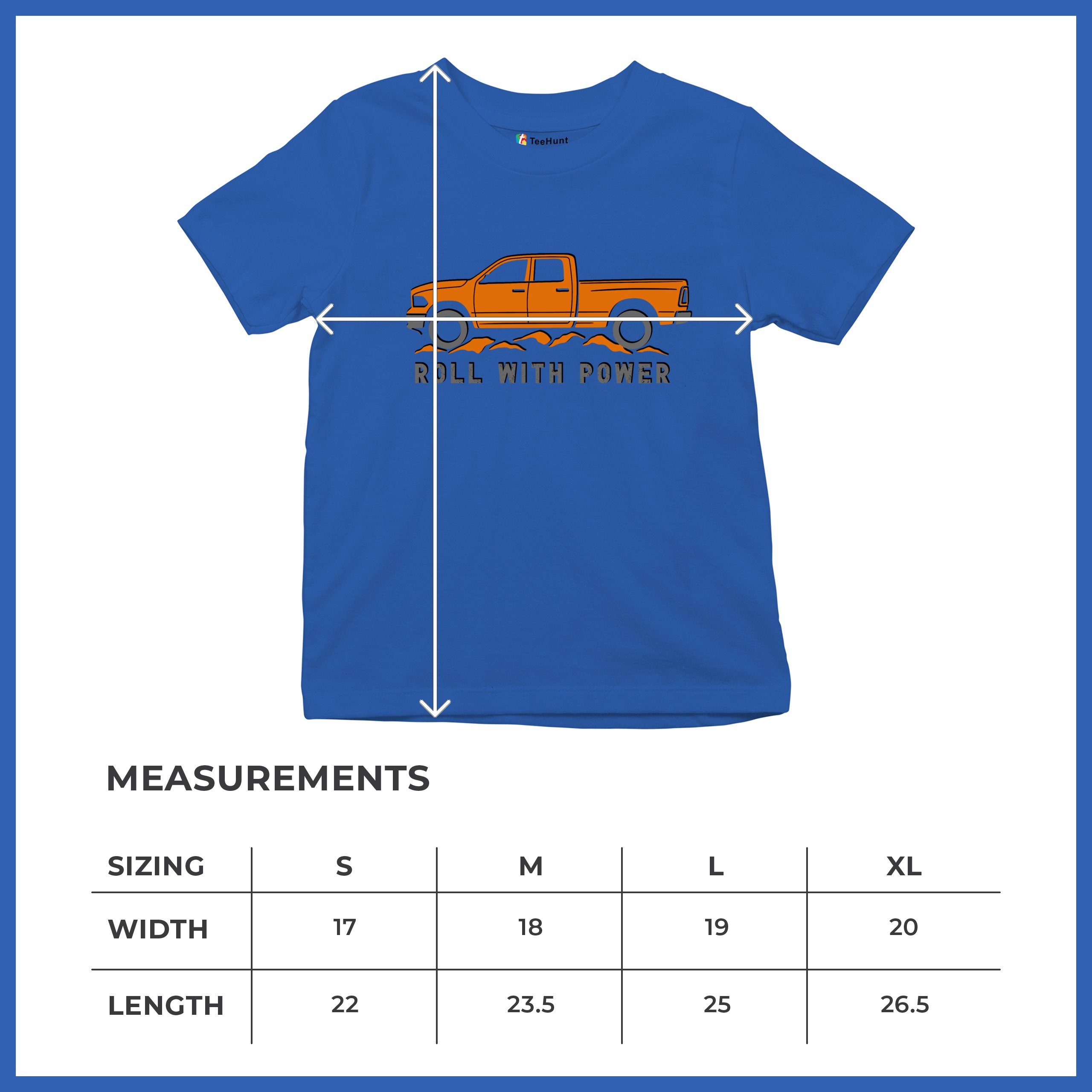 Roll With Power American Pickup Truck Youth T-shirt Offroad 4x4 Rugged Kids - Picture 43 of 50