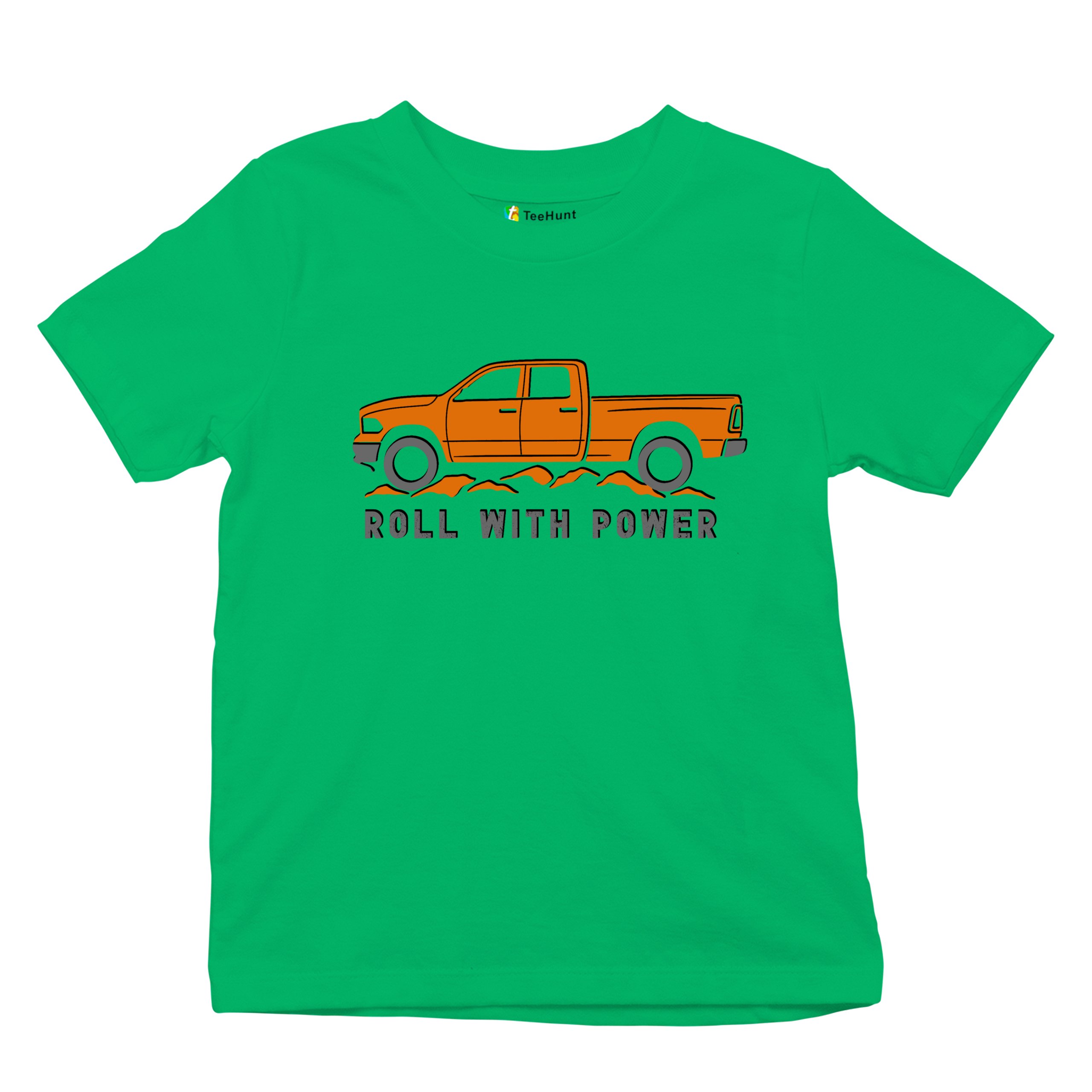 Roll With Power American Pickup Truck Youth T-shirt Offroad 4x4 Rugged Kids - Picture 34 of 50