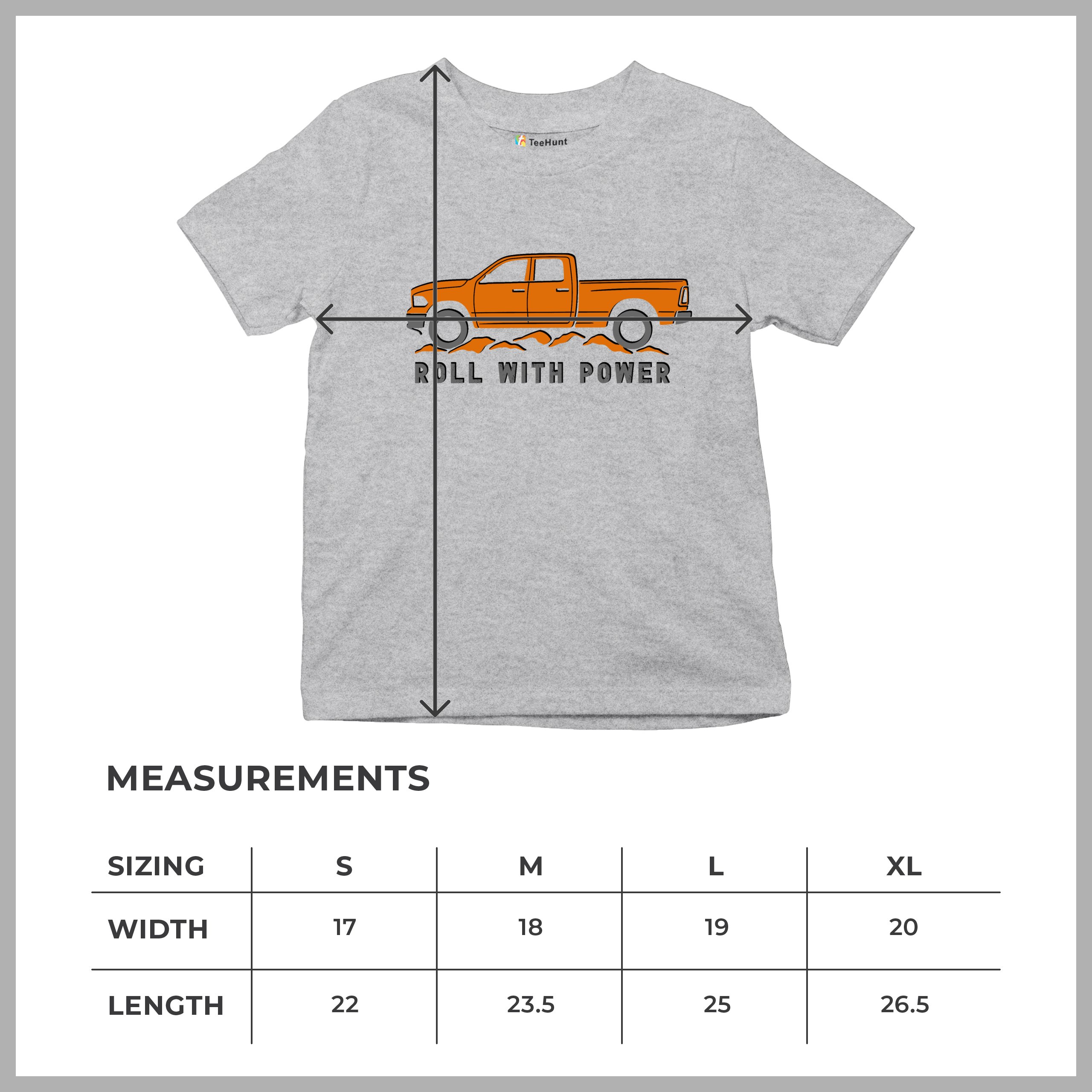 Roll With Power American Pickup Truck Youth T-shirt Offroad 4x4 Rugged Kids - Picture 15 of 50