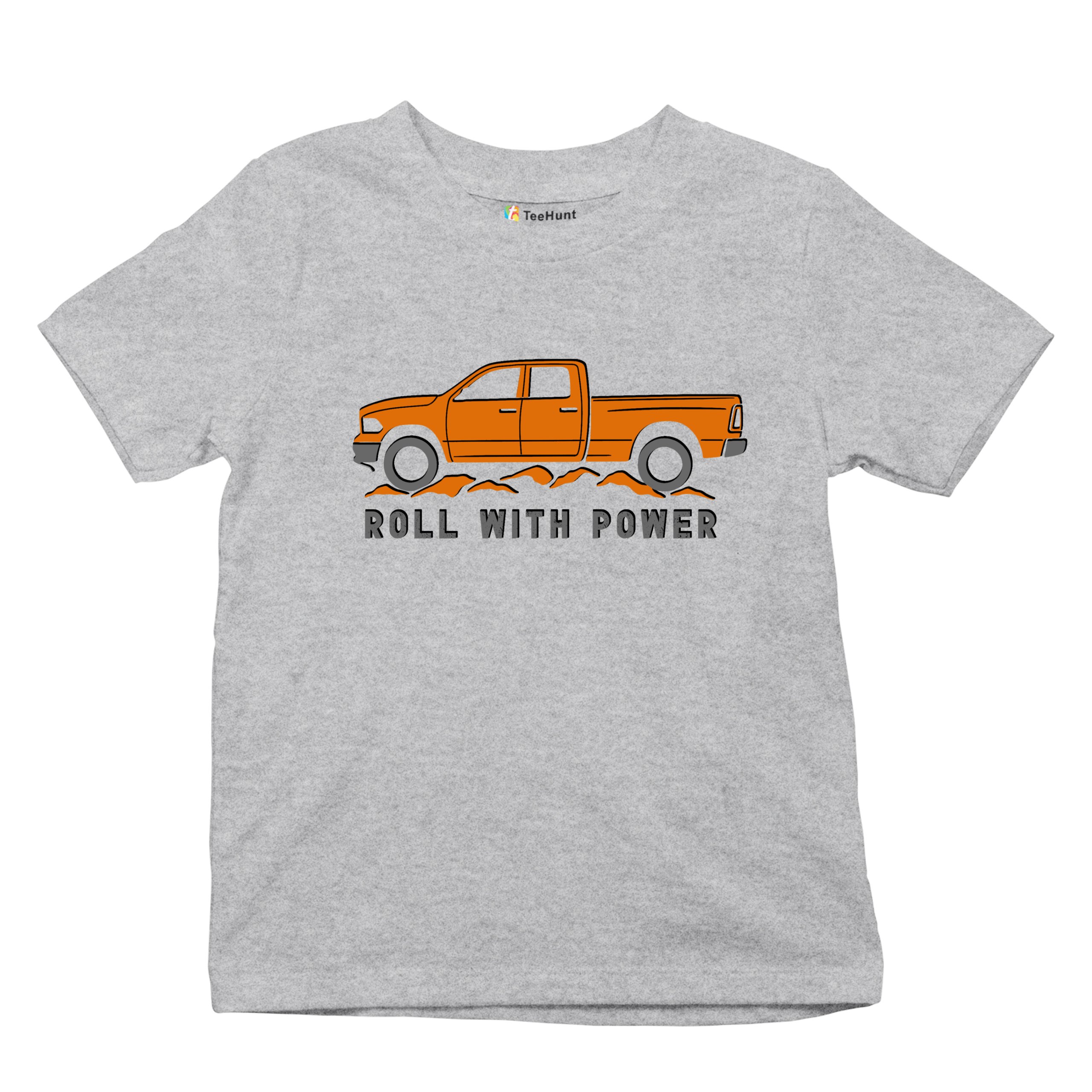 Roll With Power American Pickup Truck Youth T-shirt Offroad 4x4 Rugged Kids - Picture 13 of 50