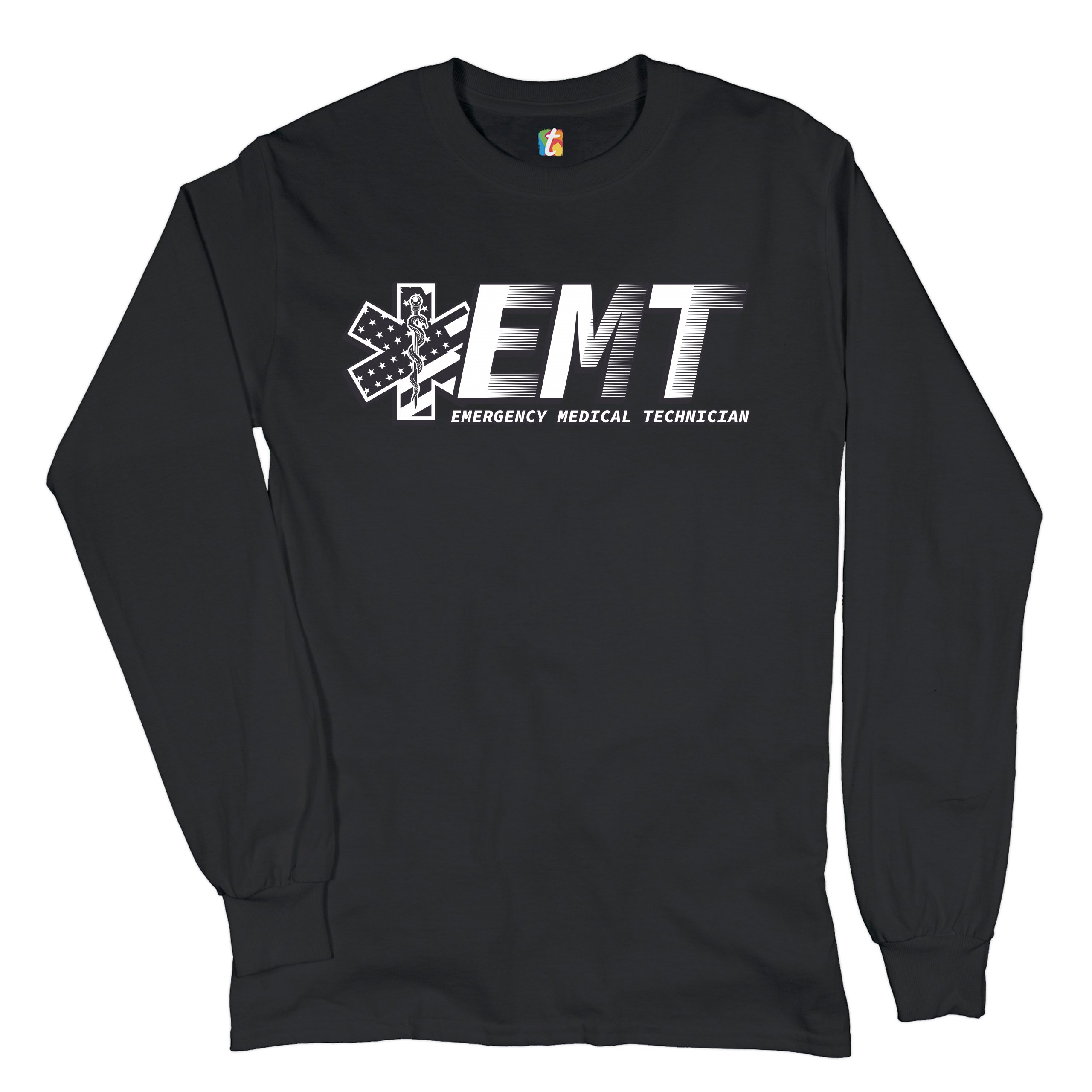 EMT Emergency Medical Technician Long Sleeve T-shirt EMS Paramedic Star of Life - Picture 2 of 45