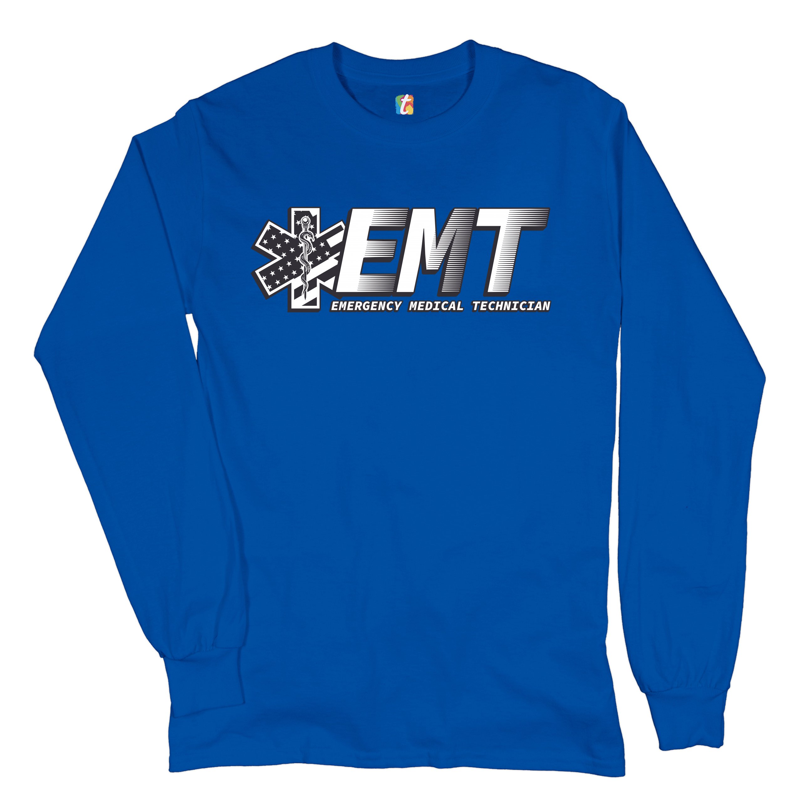 EMT Emergency Medical Technician Long Sleeve T-shirt EMS Paramedic Star of Life - Picture 34 of 45