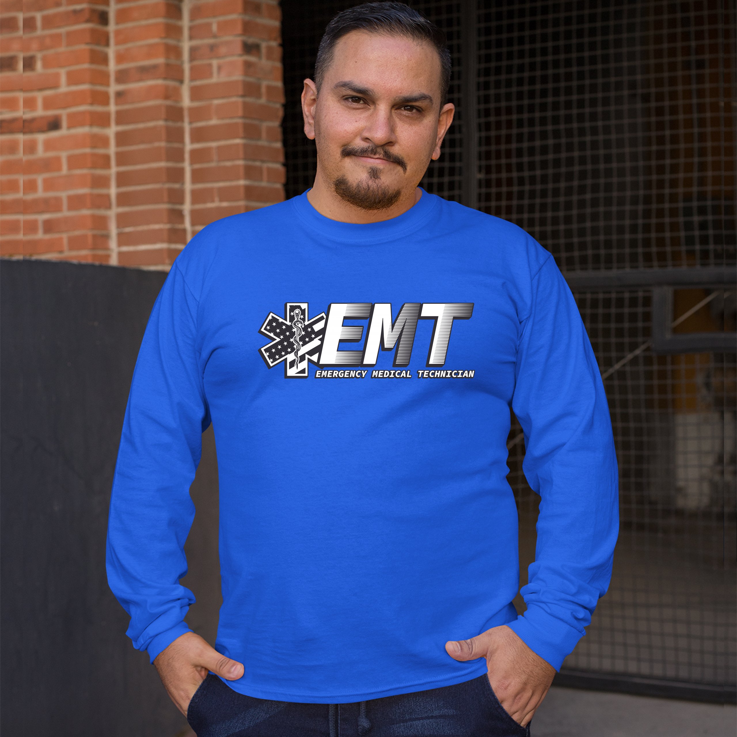 EMT Emergency Medical Technician Long Sleeve T-shirt EMS Paramedic Star of Life - Picture 37 of 45