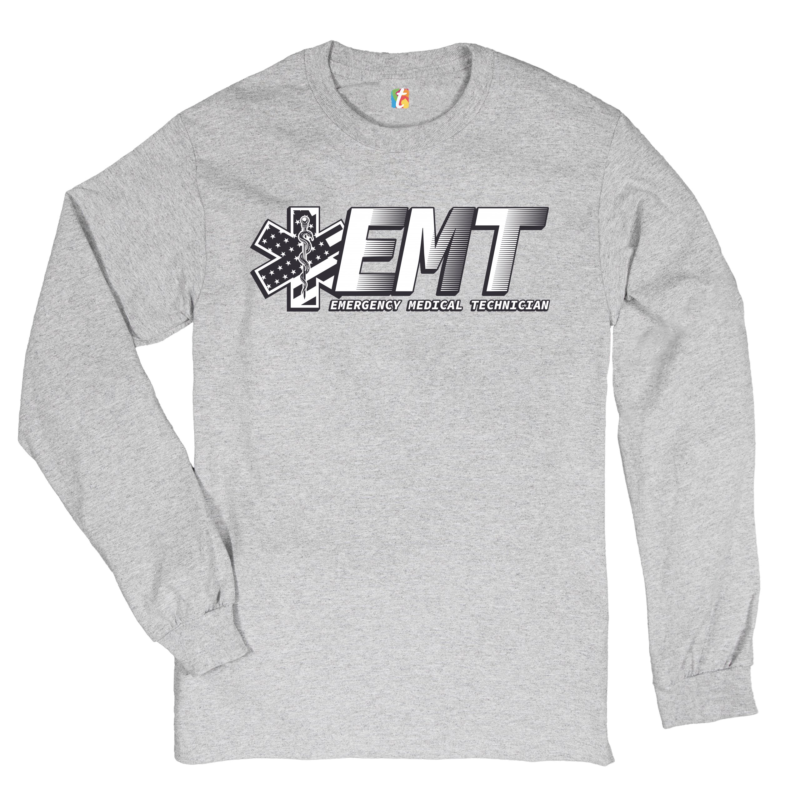 EMT Emergency Medical Technician Long Sleeve T-shirt EMS Paramedic Star of Life - Picture 6 of 45