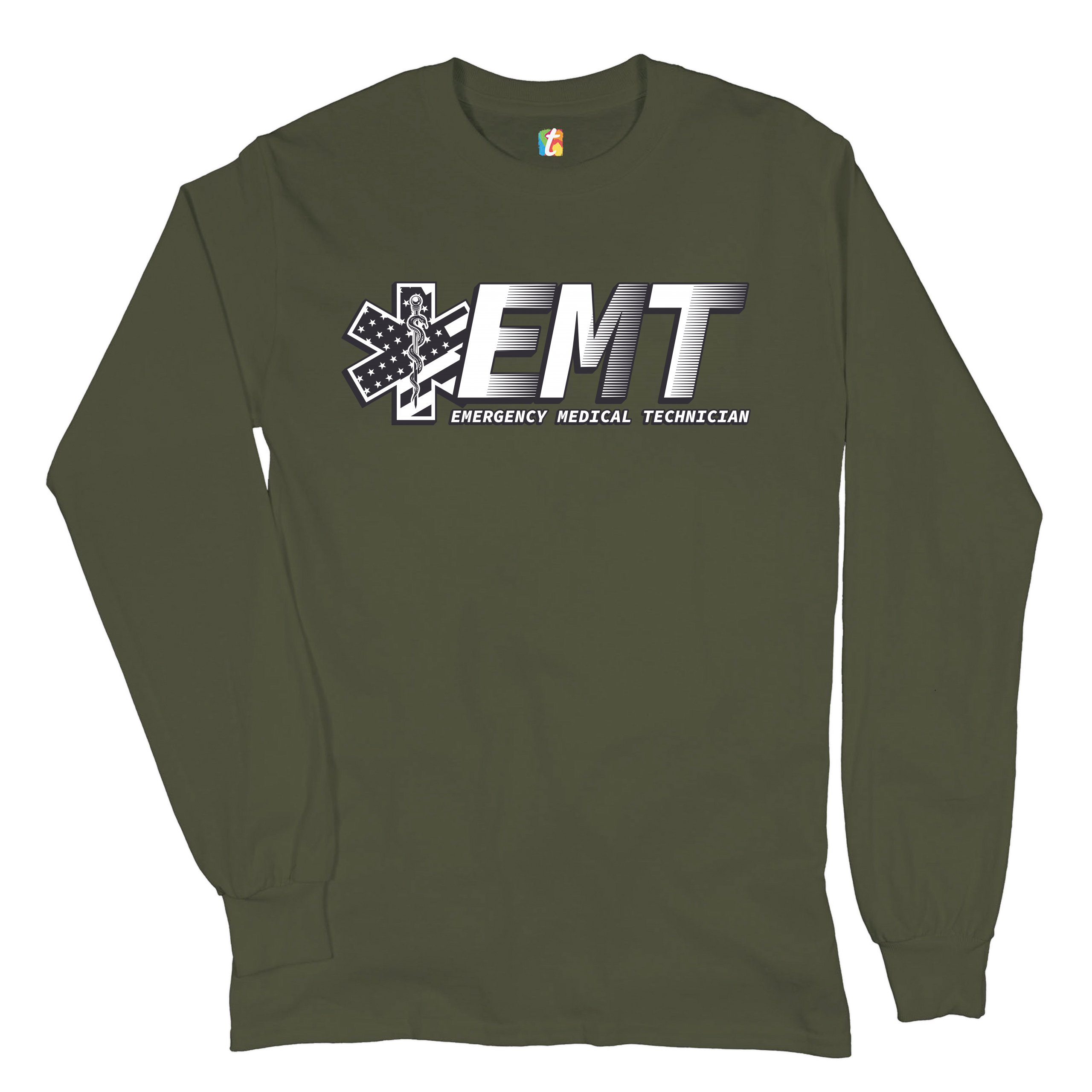 EMT Emergency Medical Technician Long Sleeve T-shirt EMS Paramedic Star of Life - Picture 30 of 45